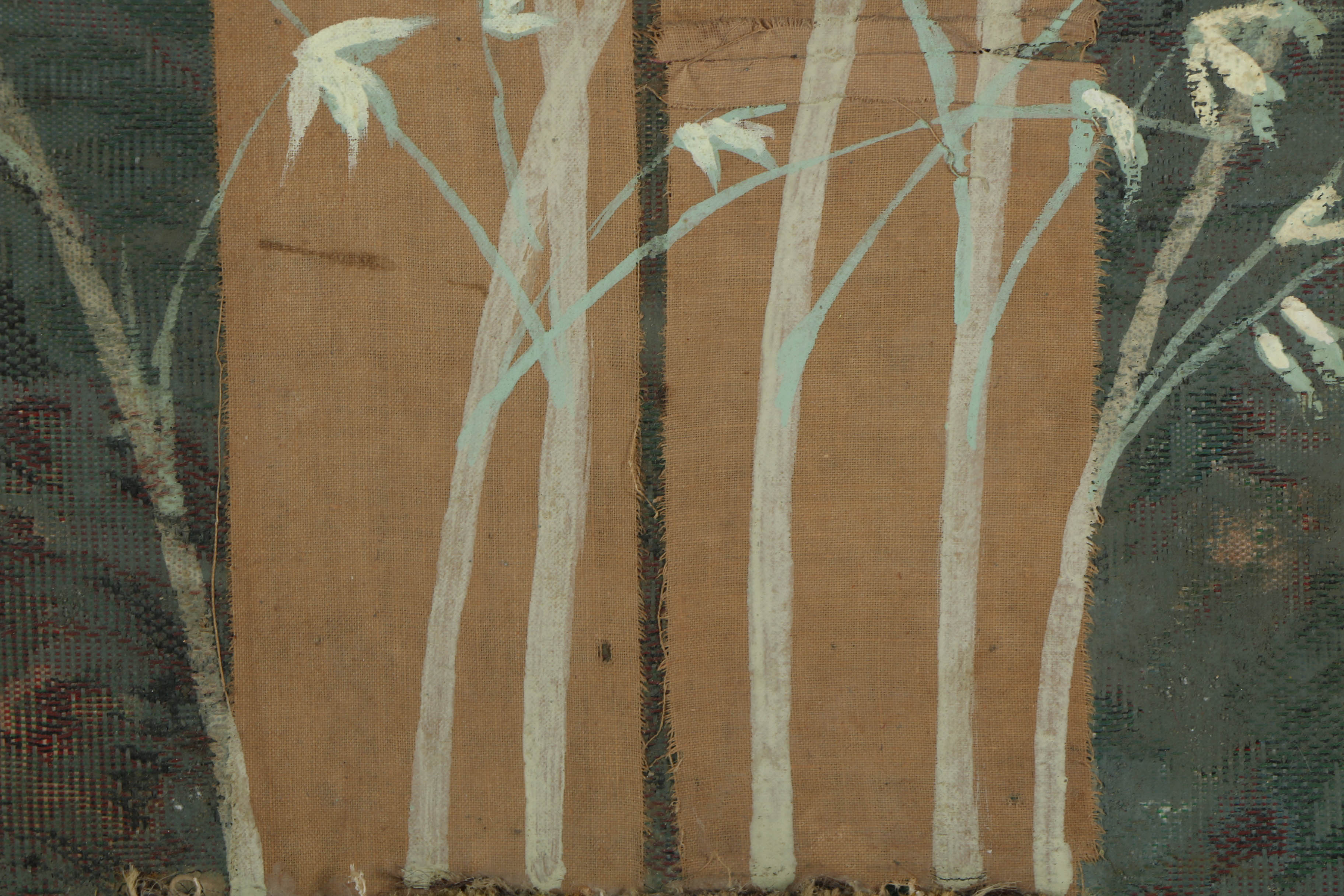 Jacques Lemy Mixed Media Painting on Board of Bamboo