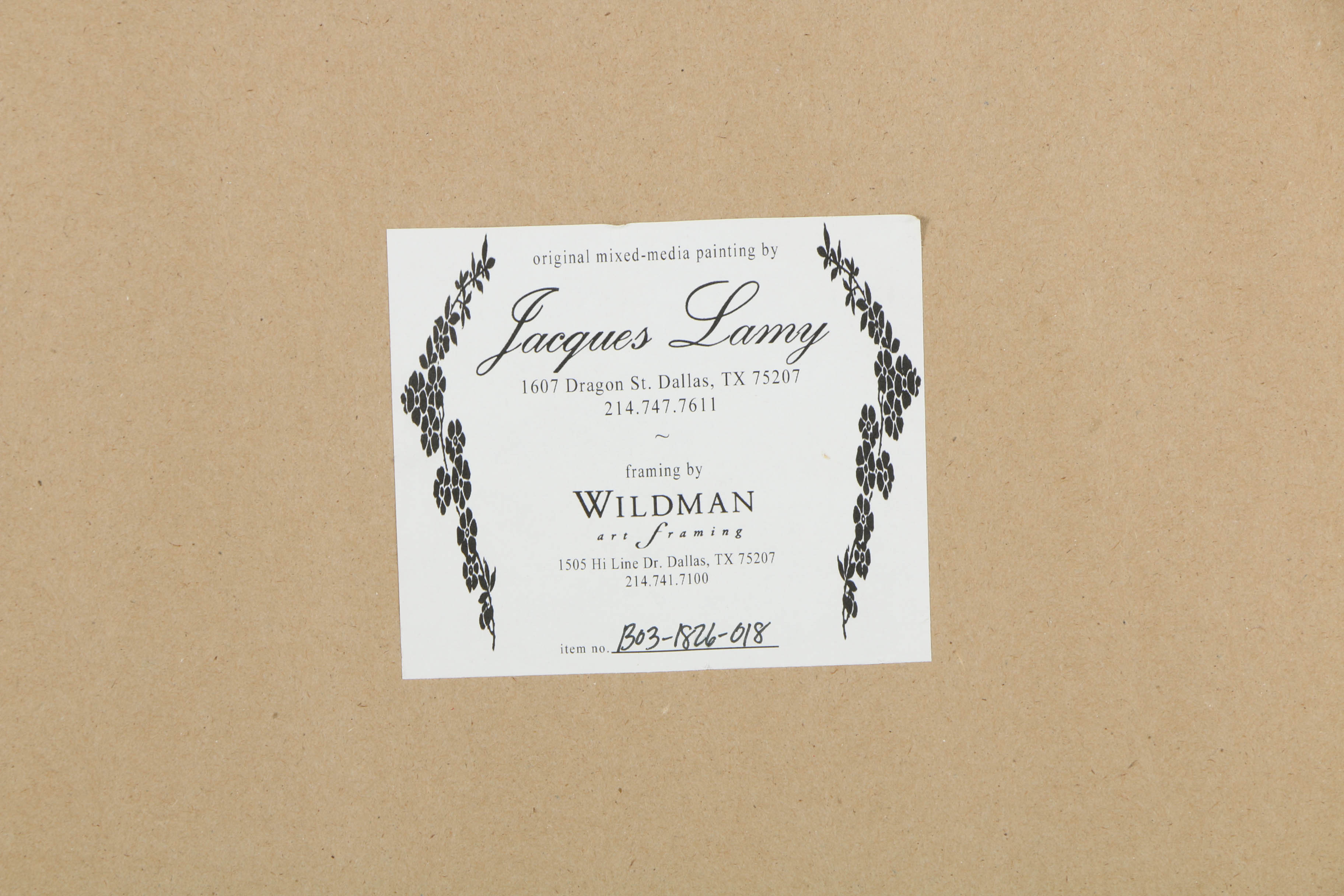 Jacques Lemy Mixed Media Painting on Board of Bamboo