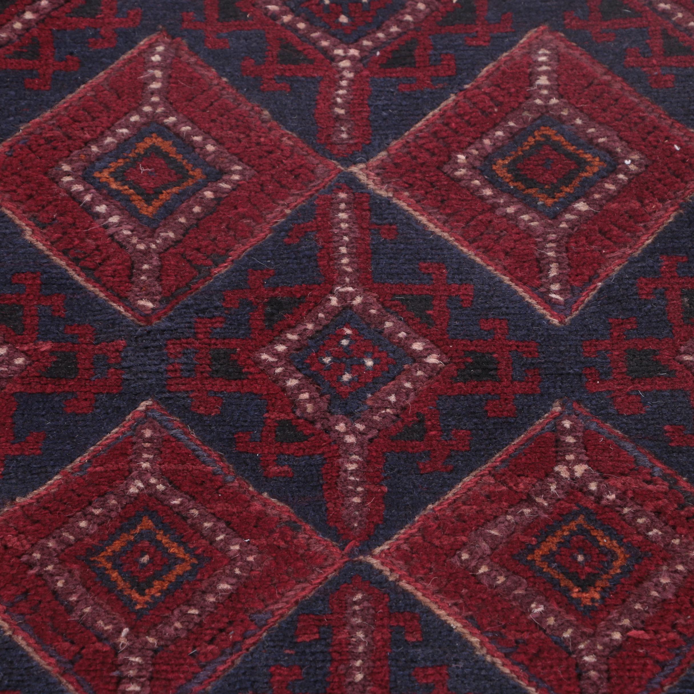 Hand-Knotted Baluch Wool Carpet Runner