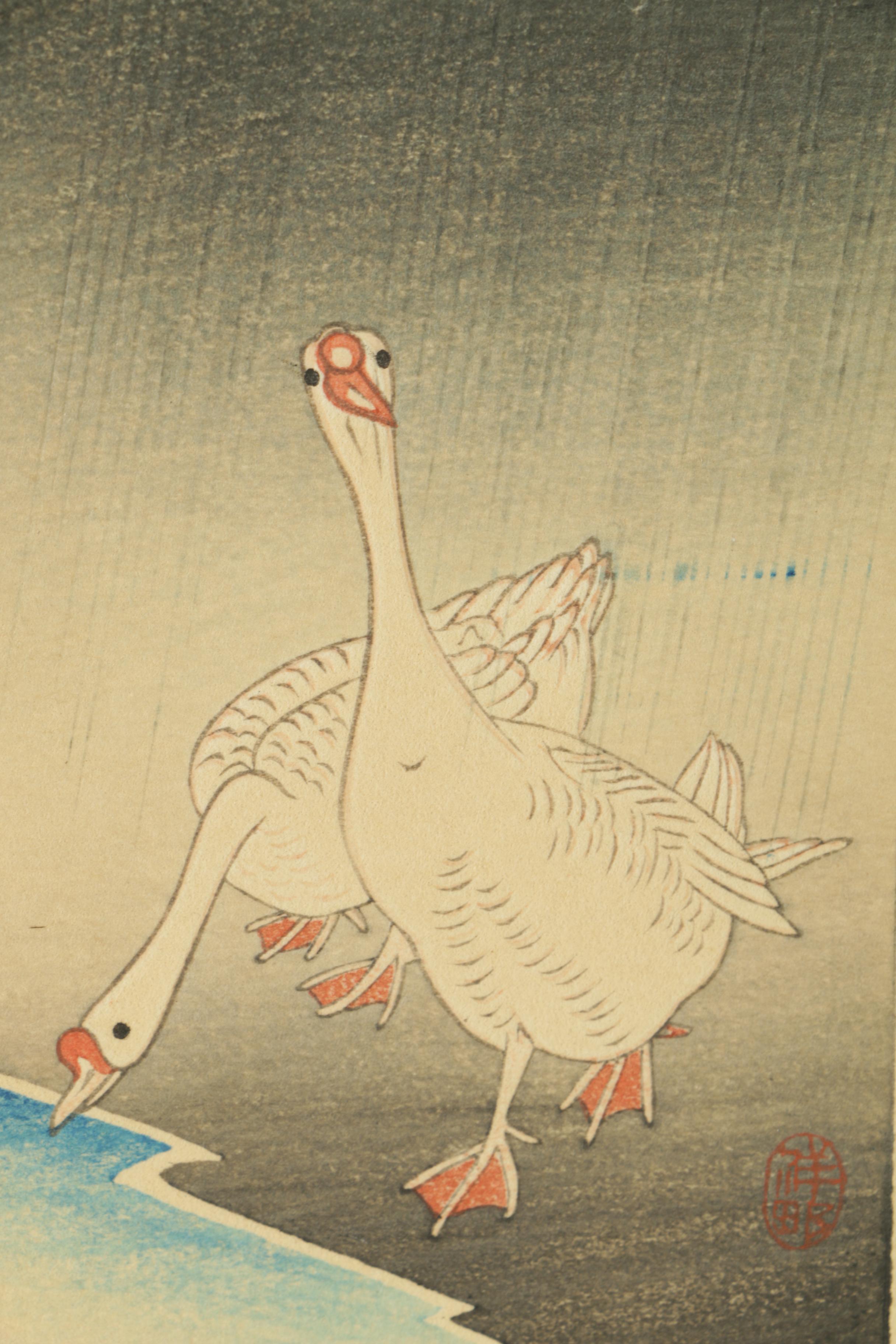 Pair of Woodblock Prints on Paper After Kono Bairei and Ohara Koson