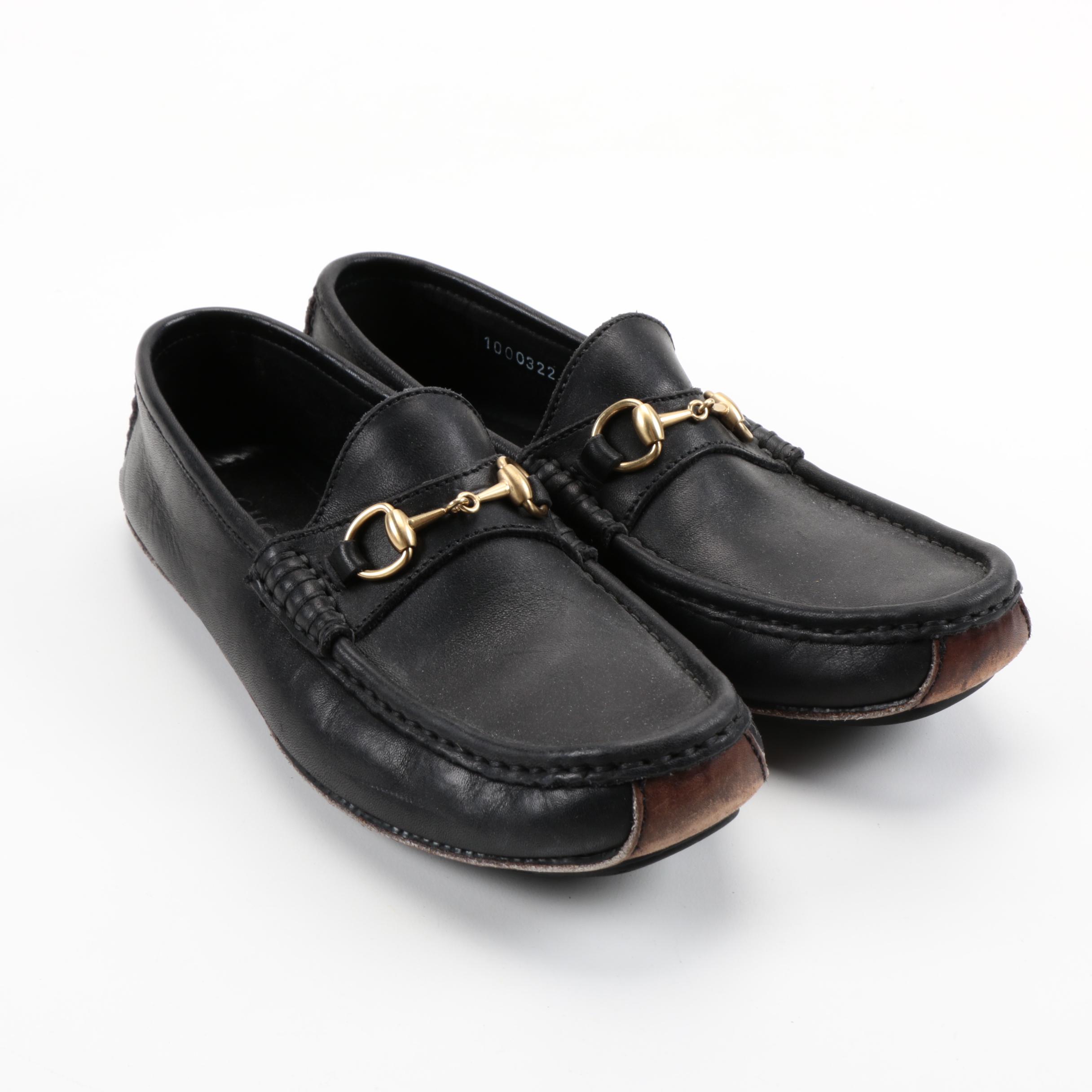 Women's Gucci Black Leather Loafers