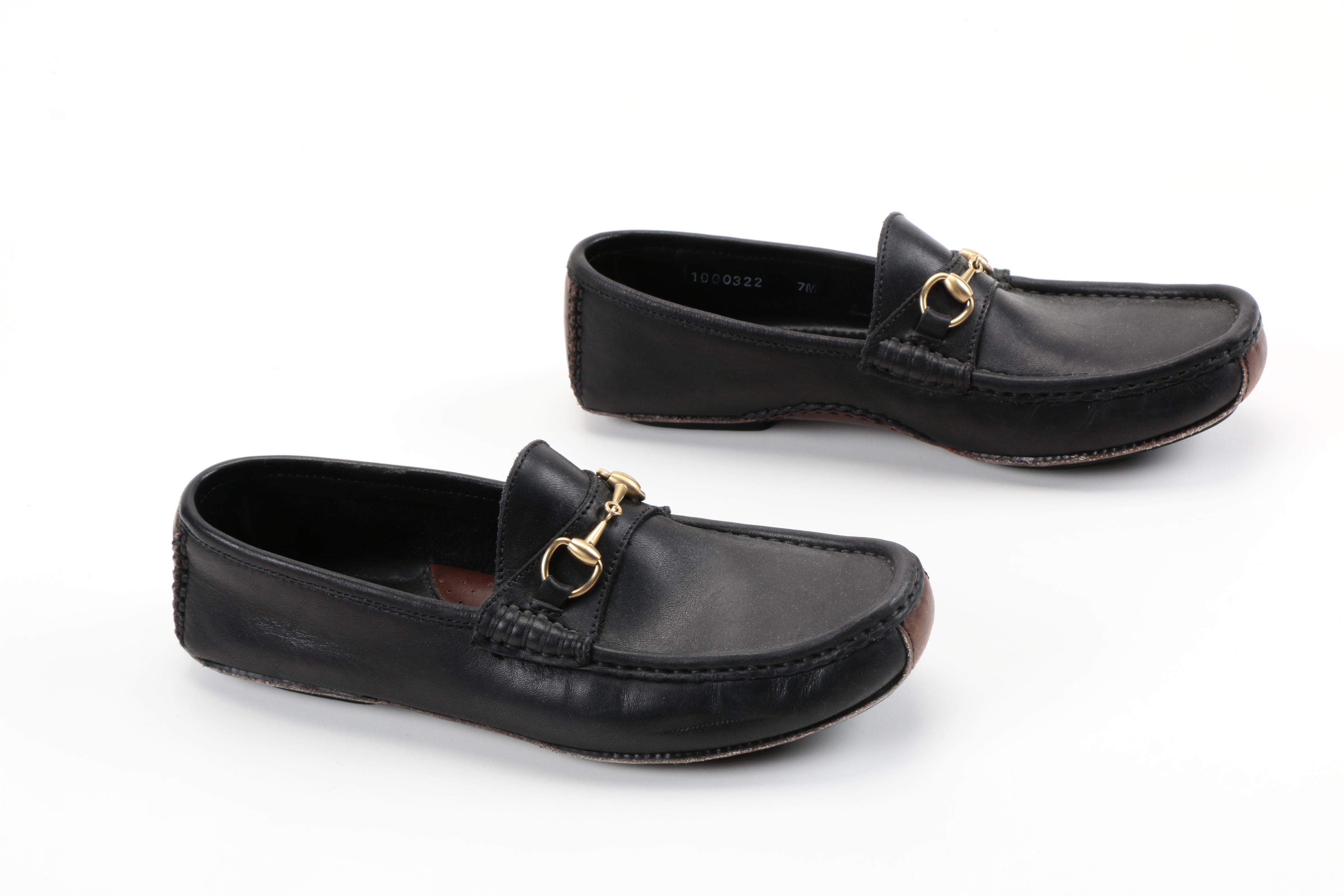 Women's Gucci Black Leather Loafers