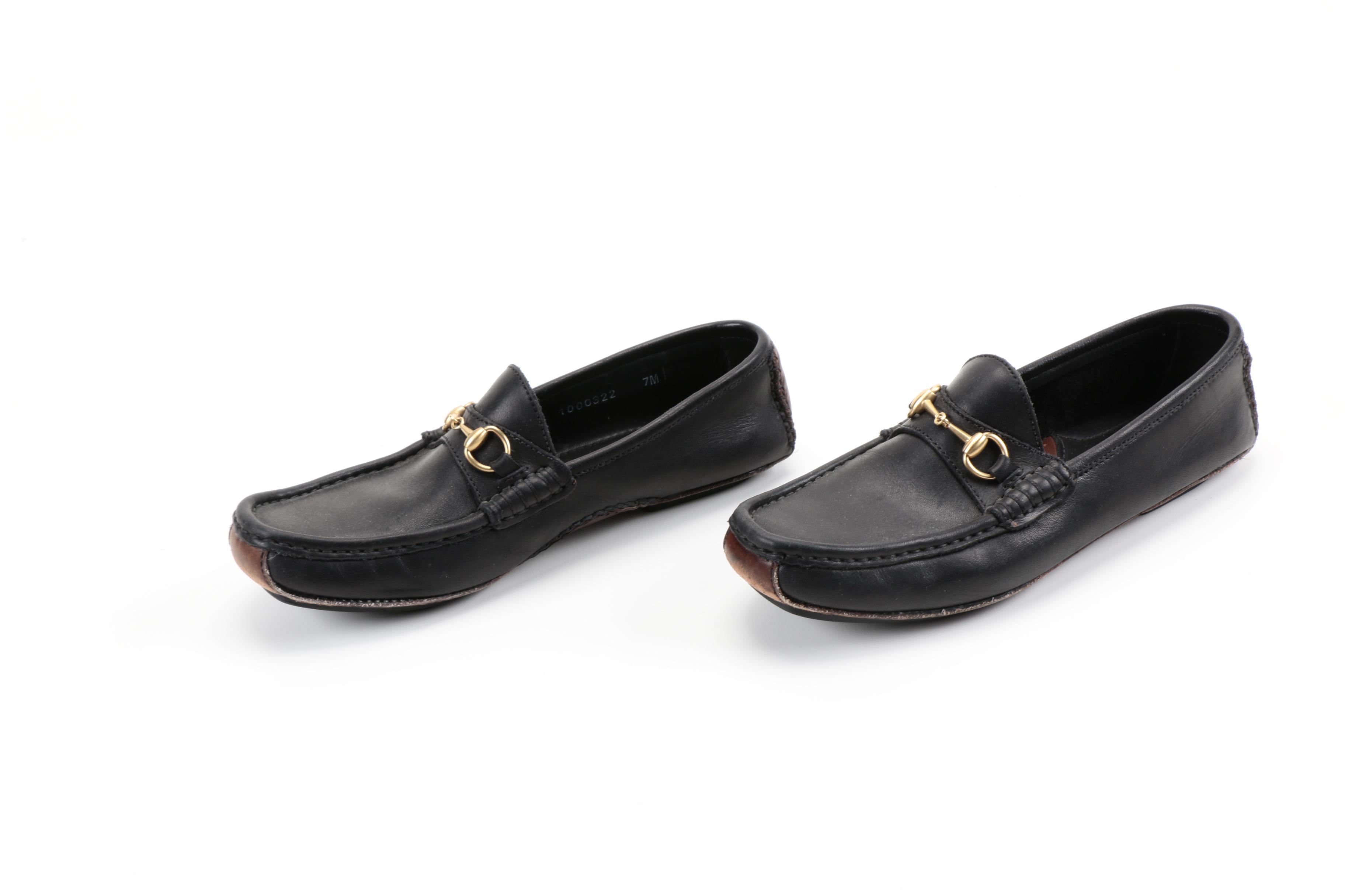 Women's Gucci Black Leather Loafers
