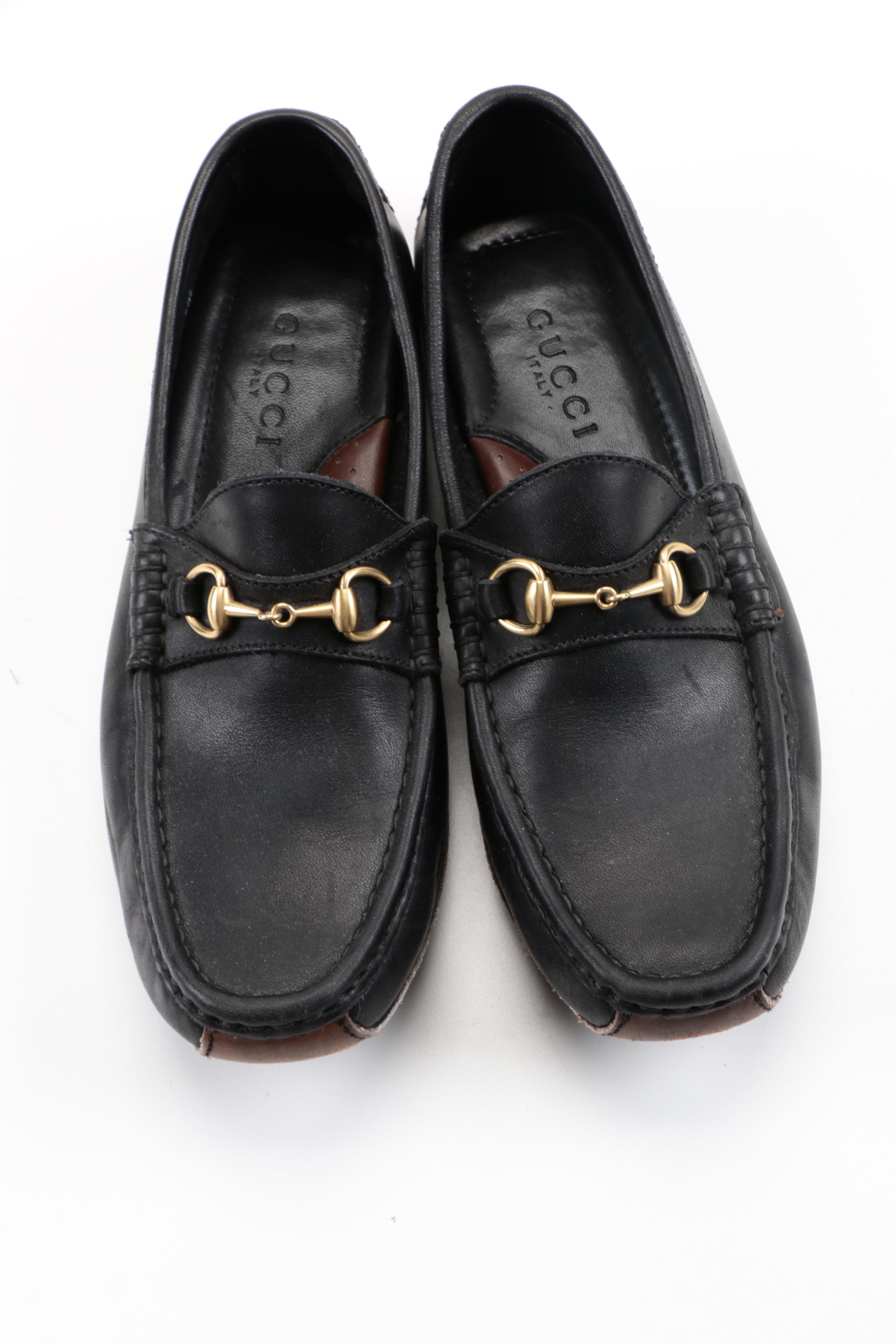 Women's Gucci Black Leather Loafers