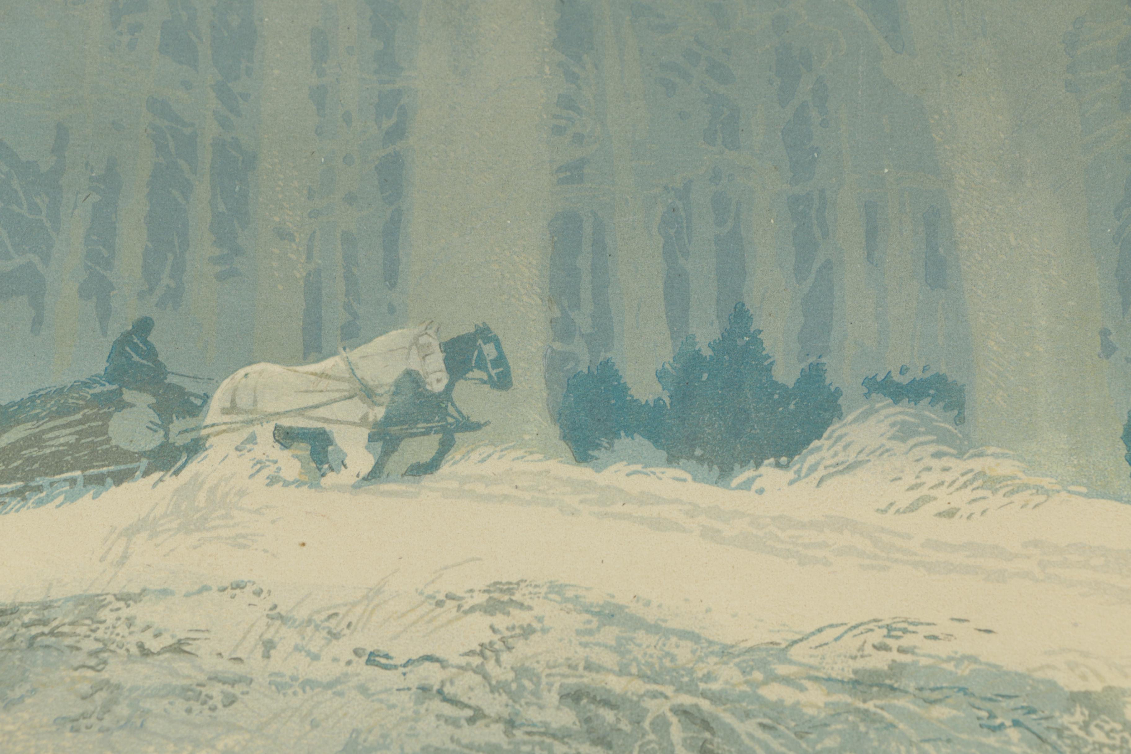 Ernest Watson 1920 Color Woodblock on Paper "Forest Road"
