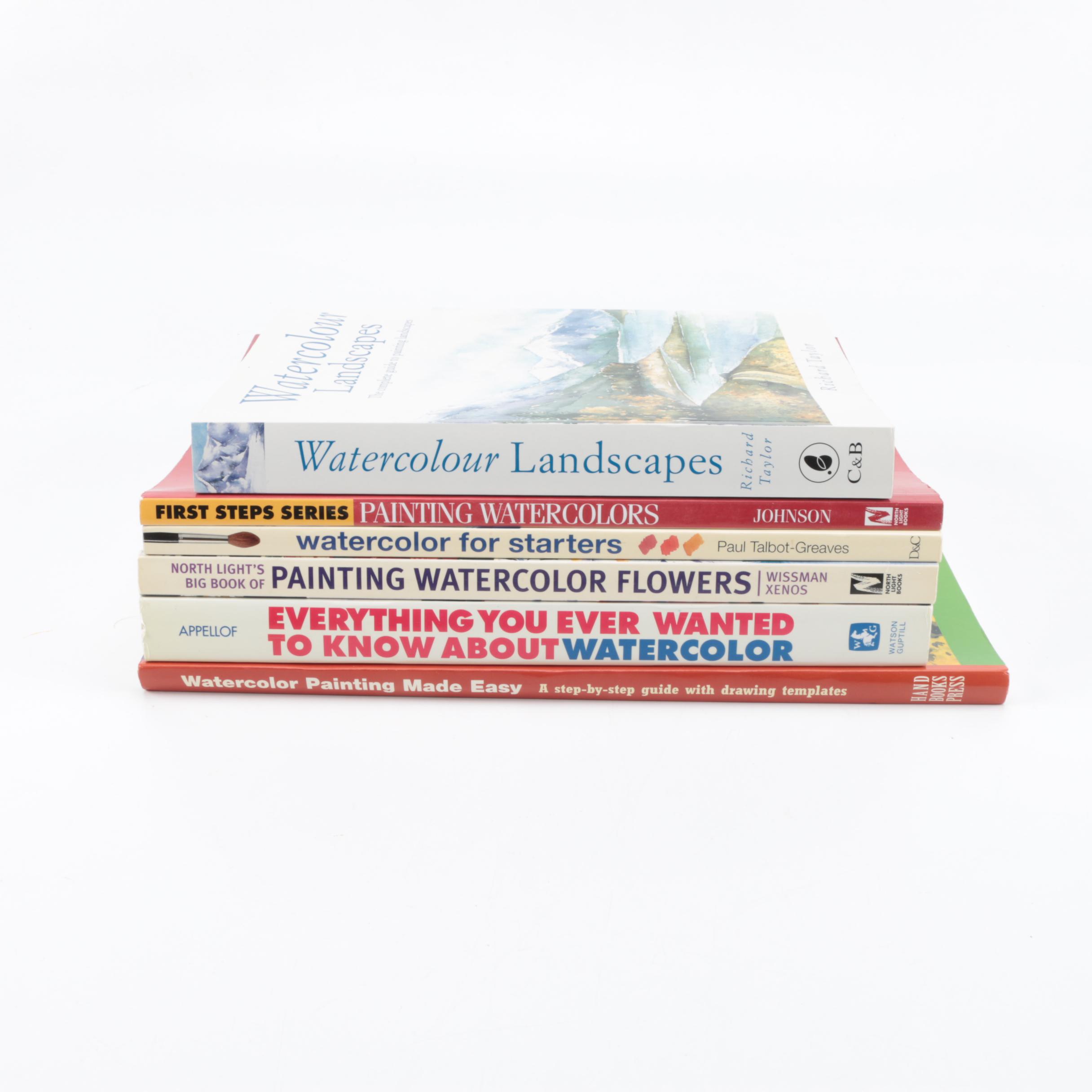 Collection of Watercolor Painting Instructional Books