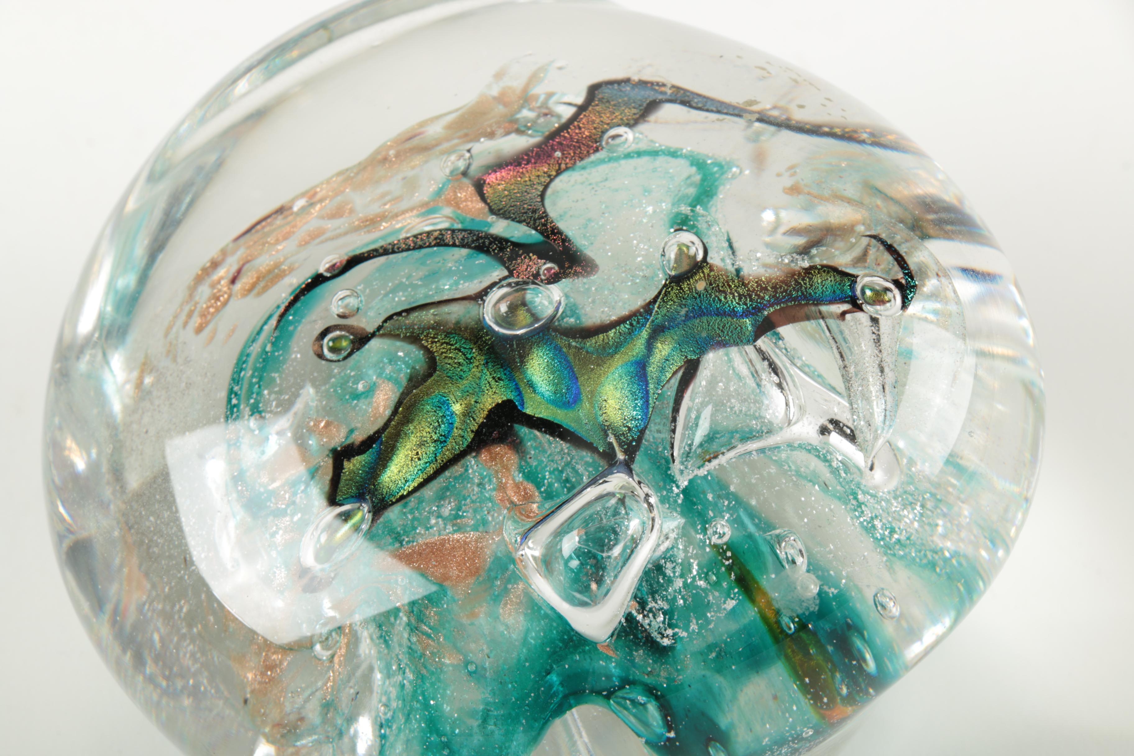 Signed Art Glass Paperweight