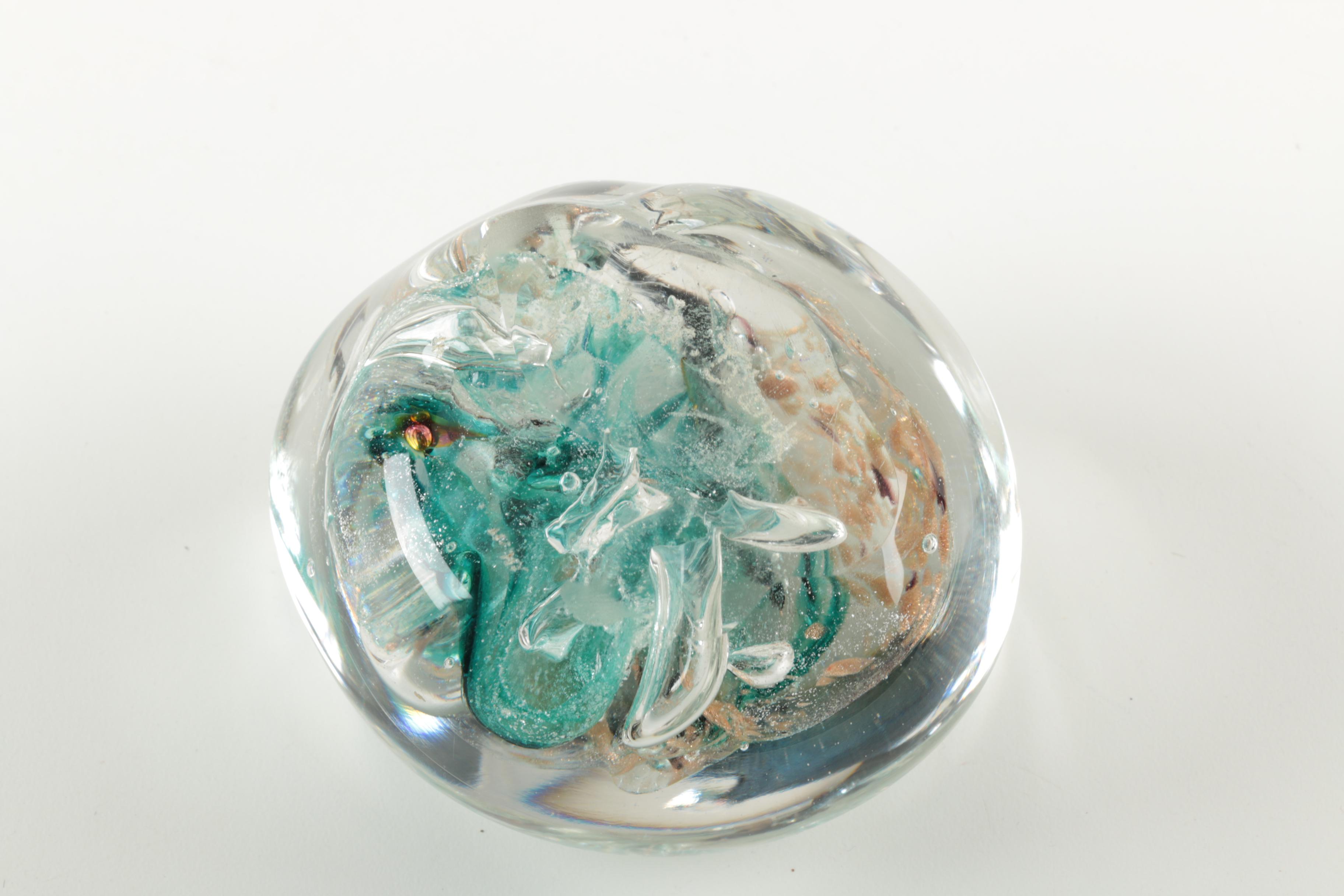 Signed Art Glass Paperweight