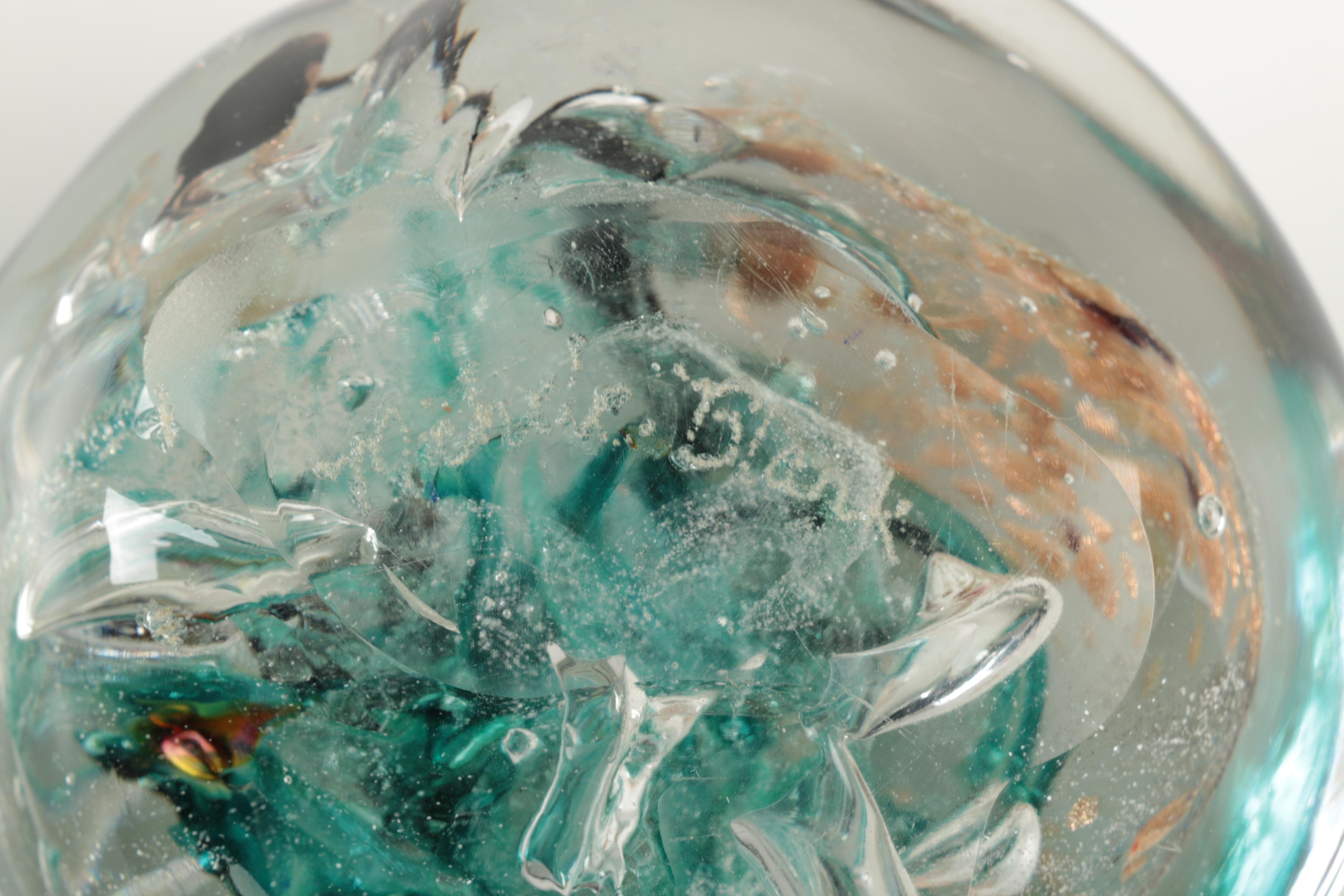 Signed Art Glass Paperweight