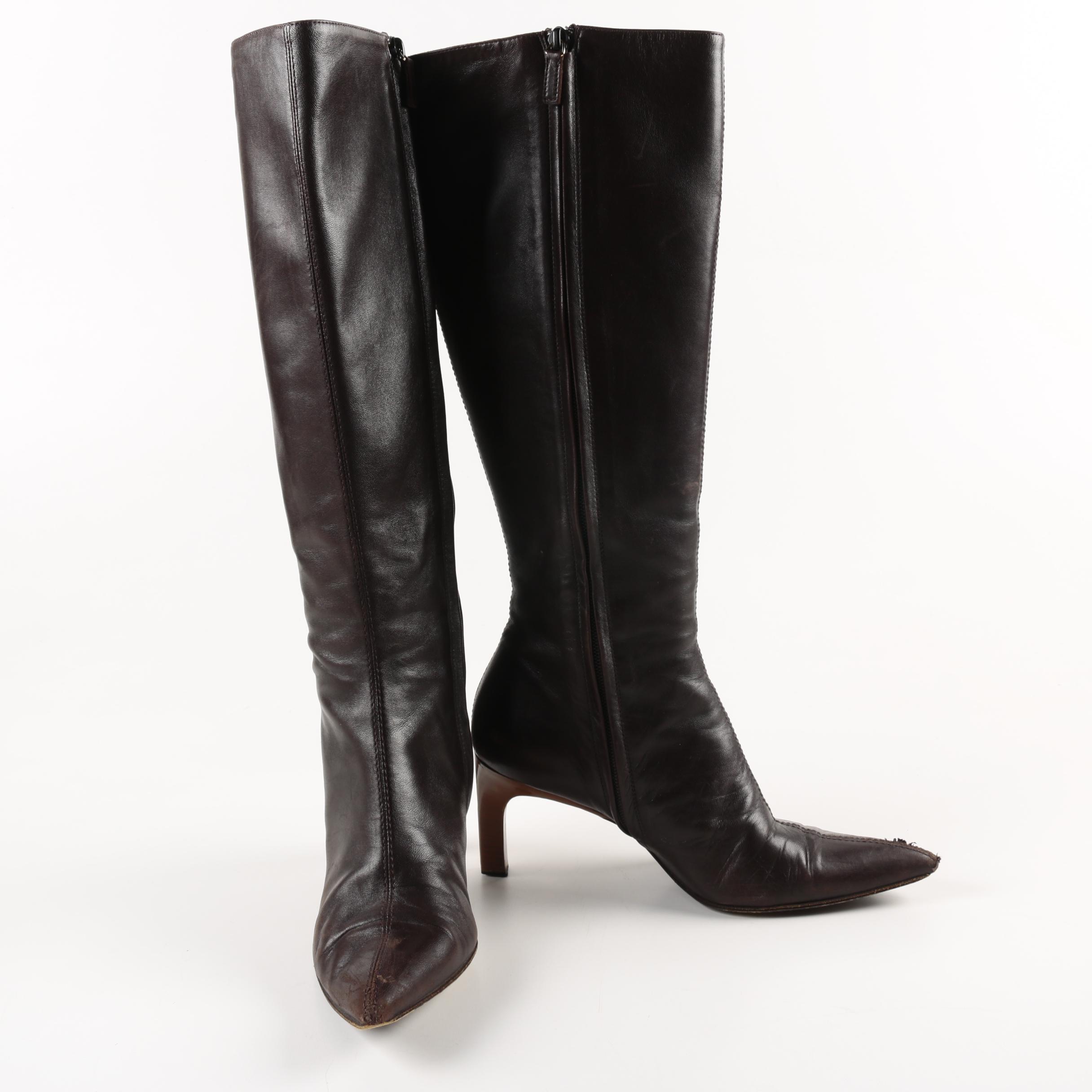 Gucci Brown Leather Knee-High Boots
