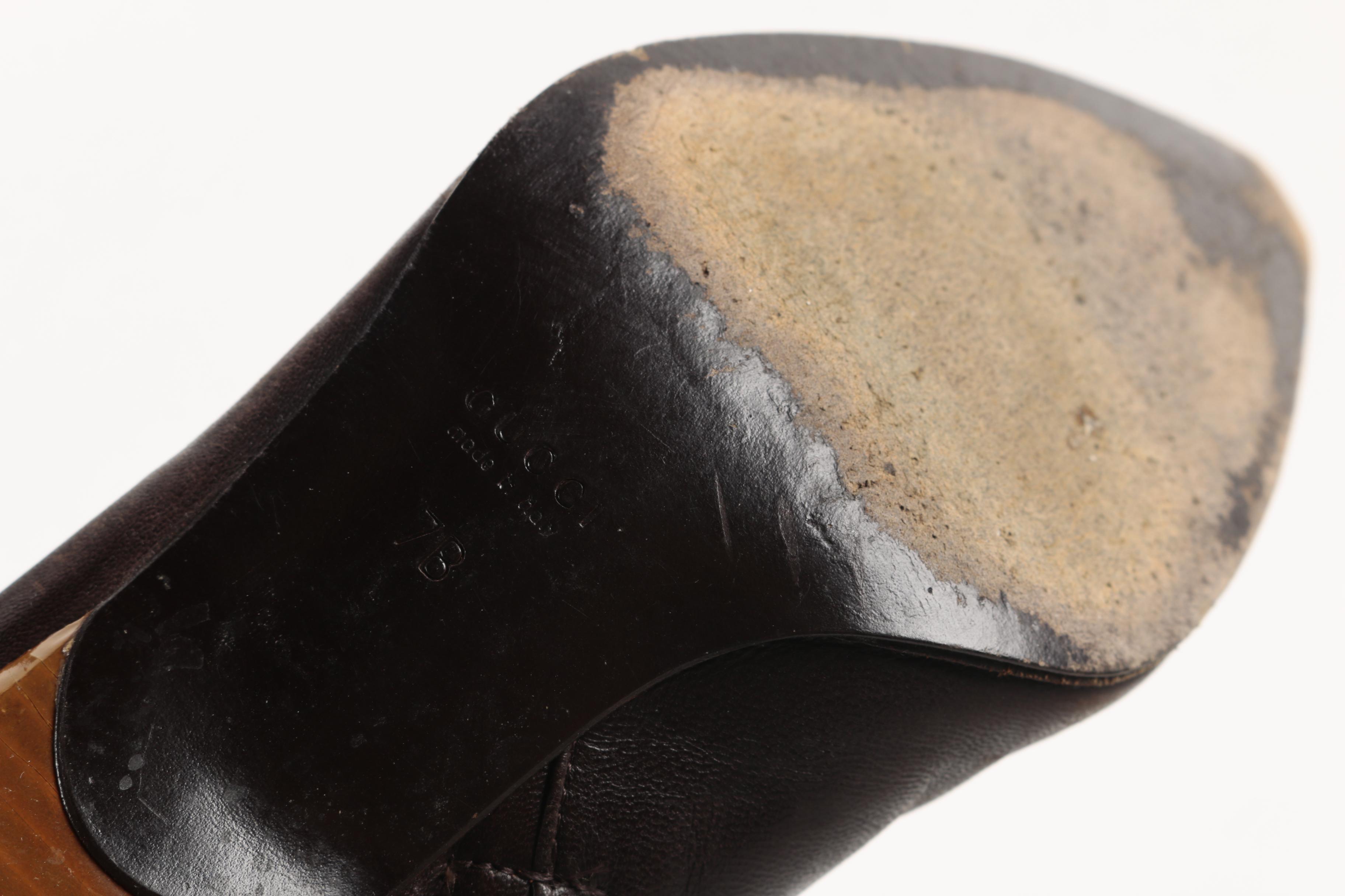 Gucci Brown Leather Knee-High Boots