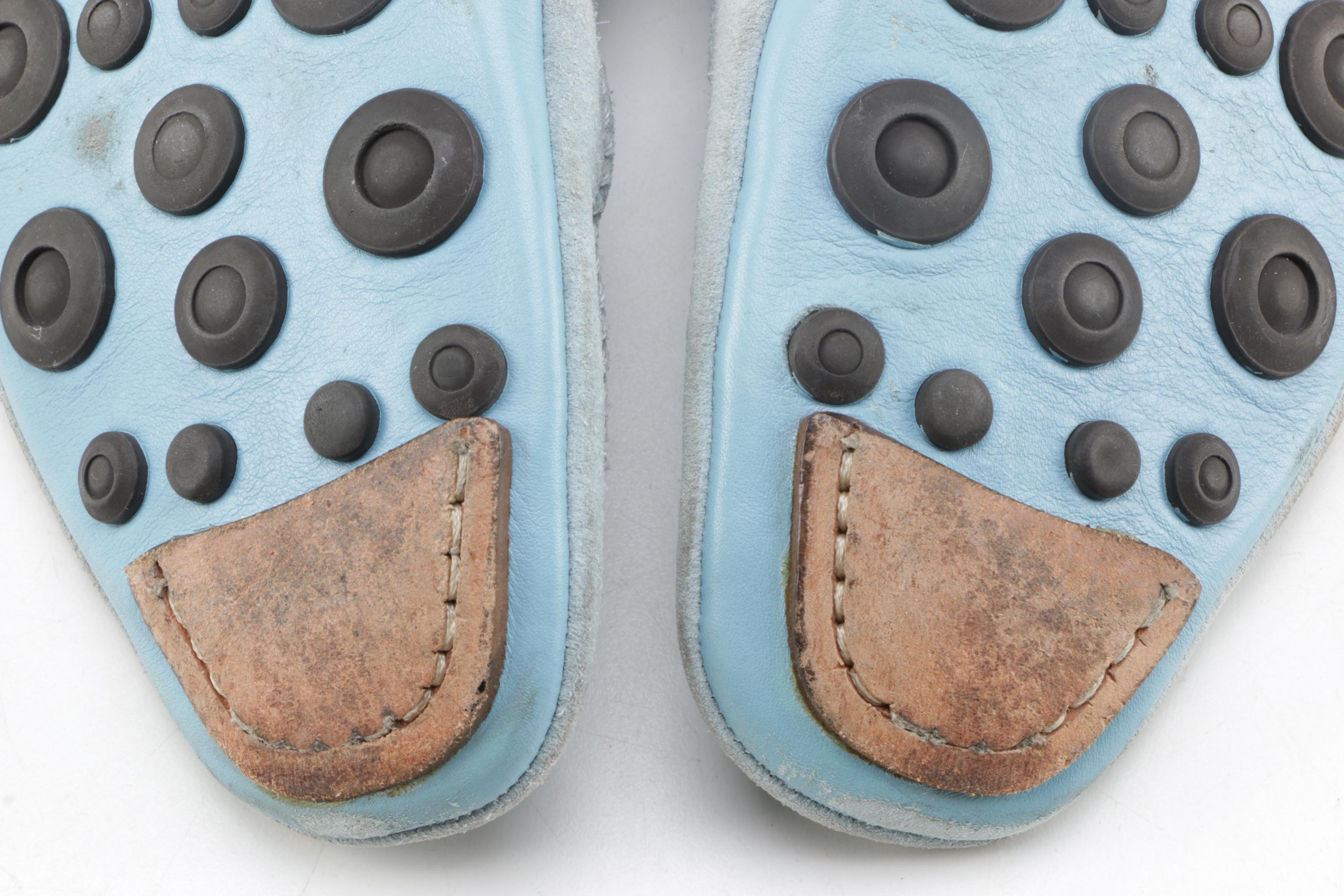 Men's Dunhill Light Blue Suede Driving Shoes