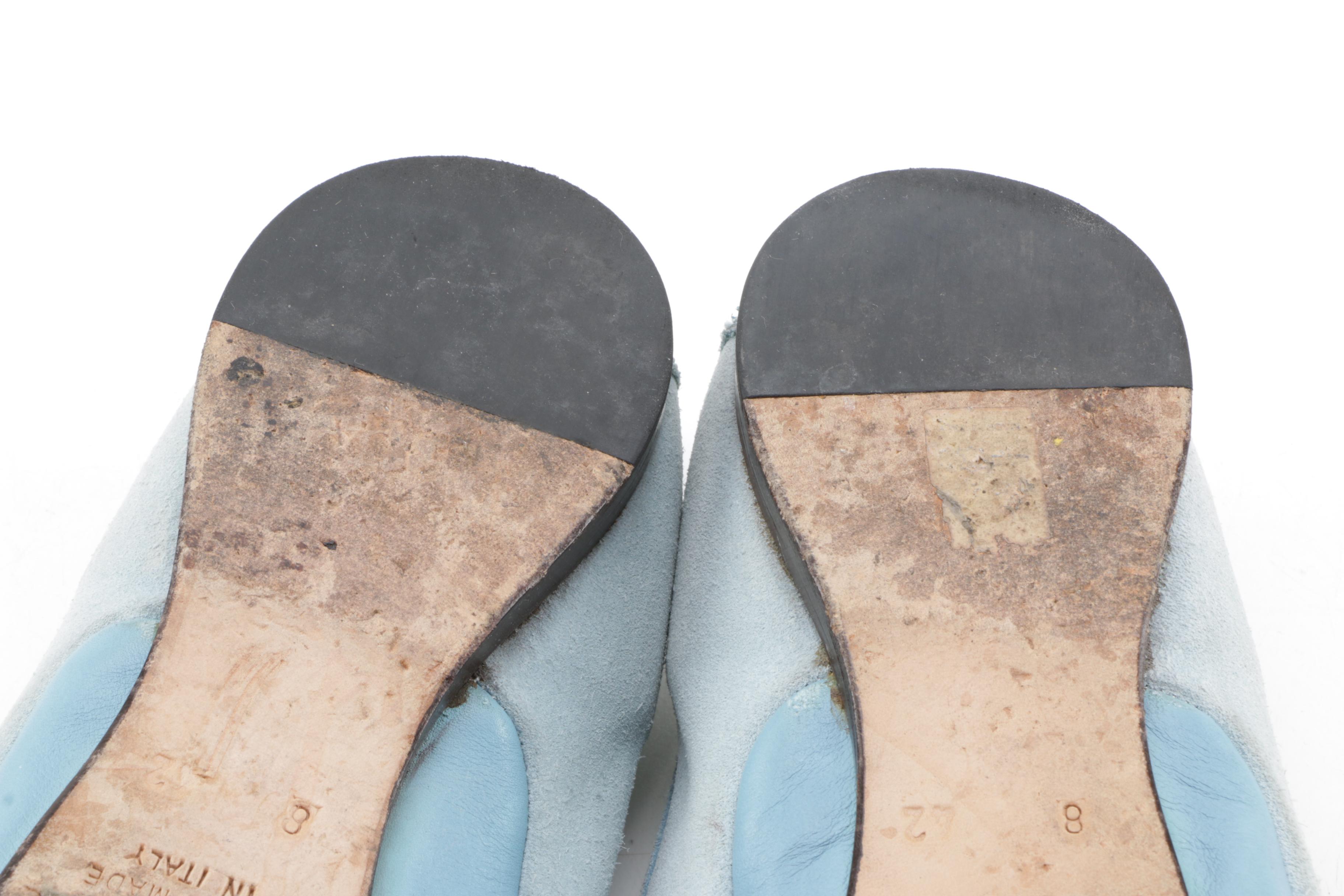 Men's Dunhill Light Blue Suede Driving Shoes