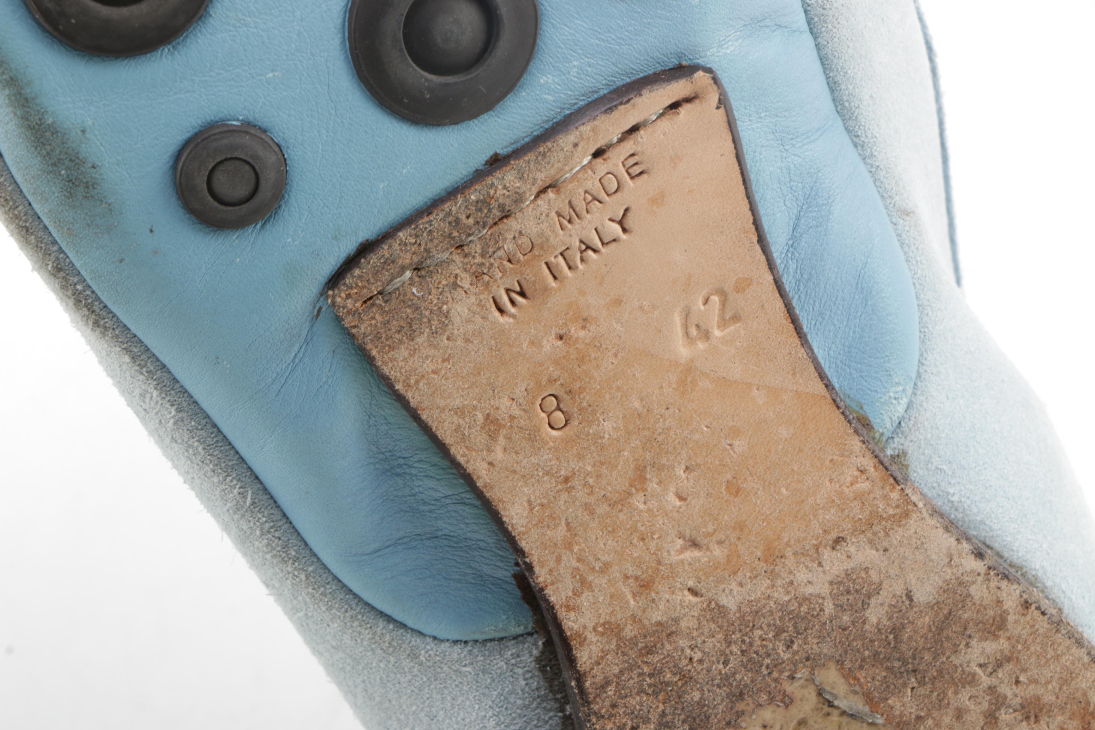 Men's Dunhill Light Blue Suede Driving Shoes