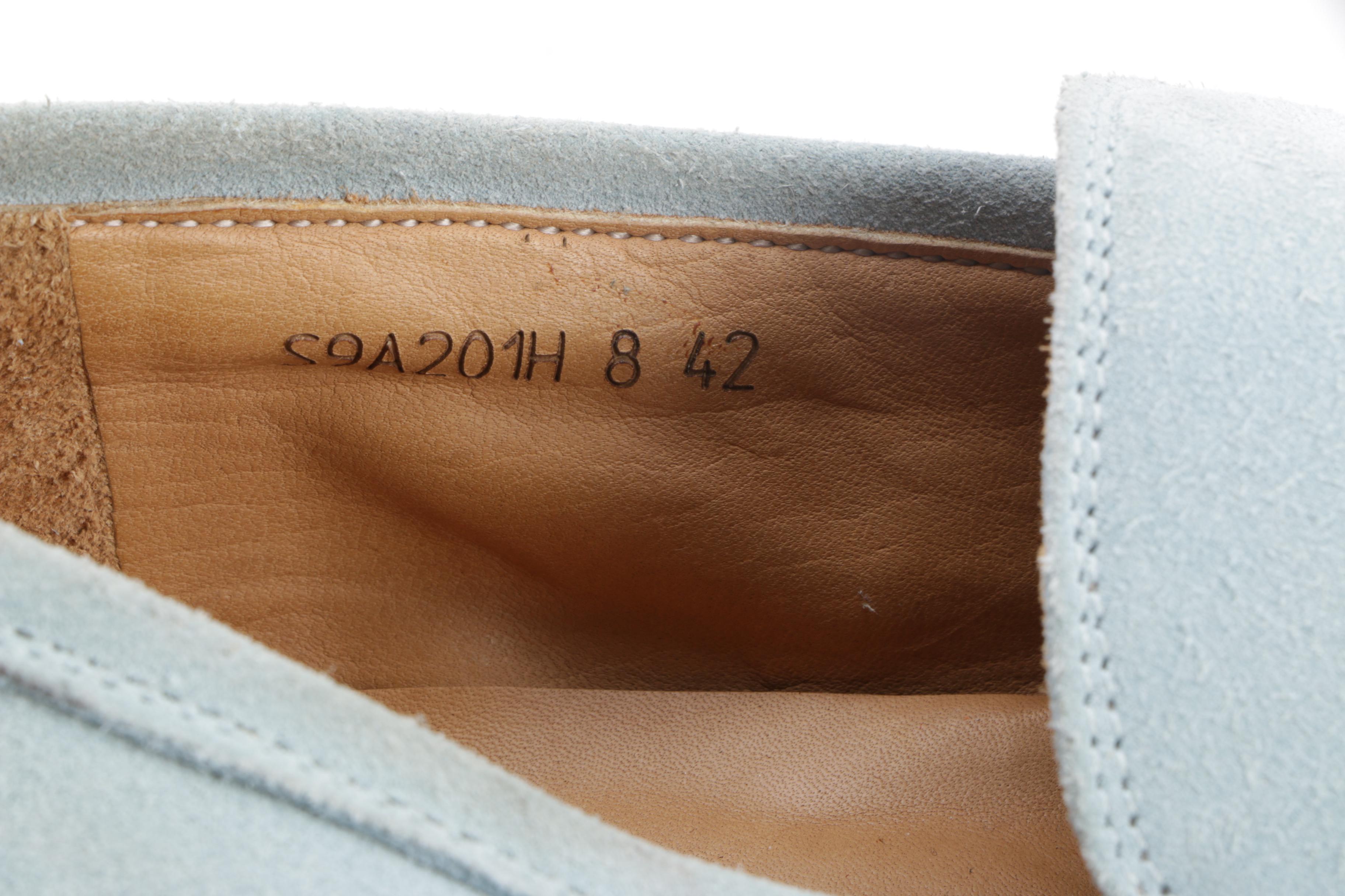 Men's Dunhill Light Blue Suede Driving Shoes