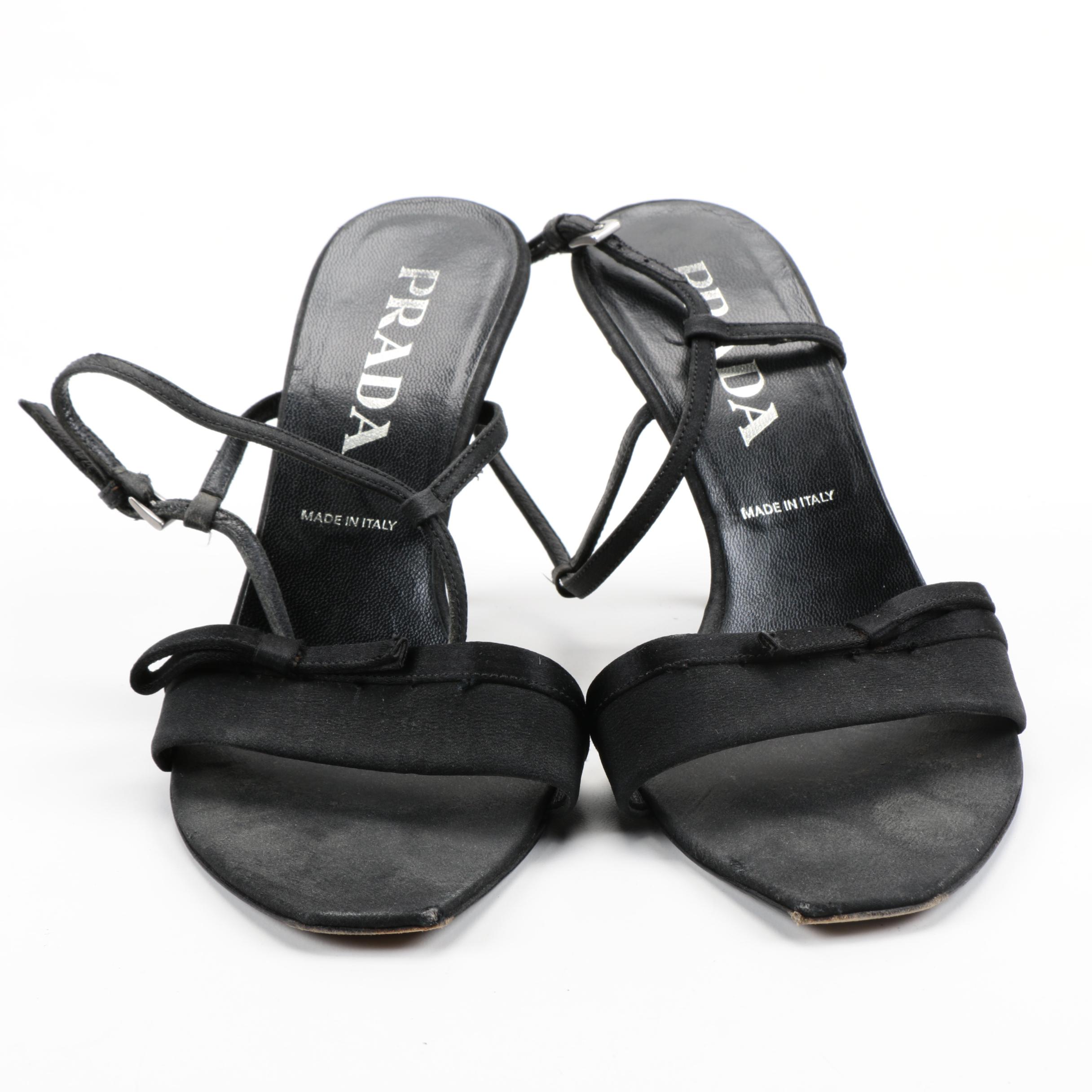 Prada Satin Heeled Sandals