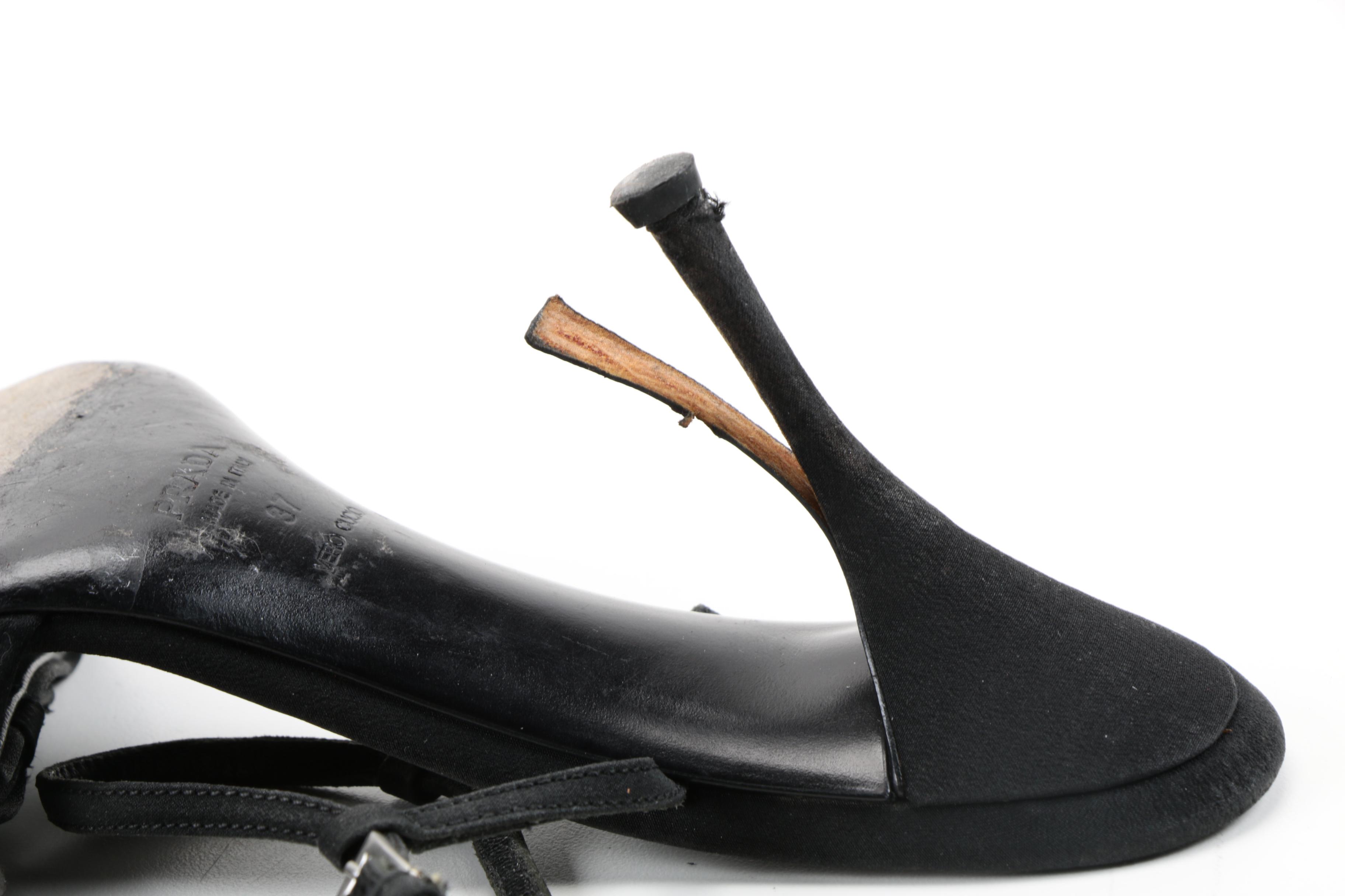 Prada Satin Heeled Sandals