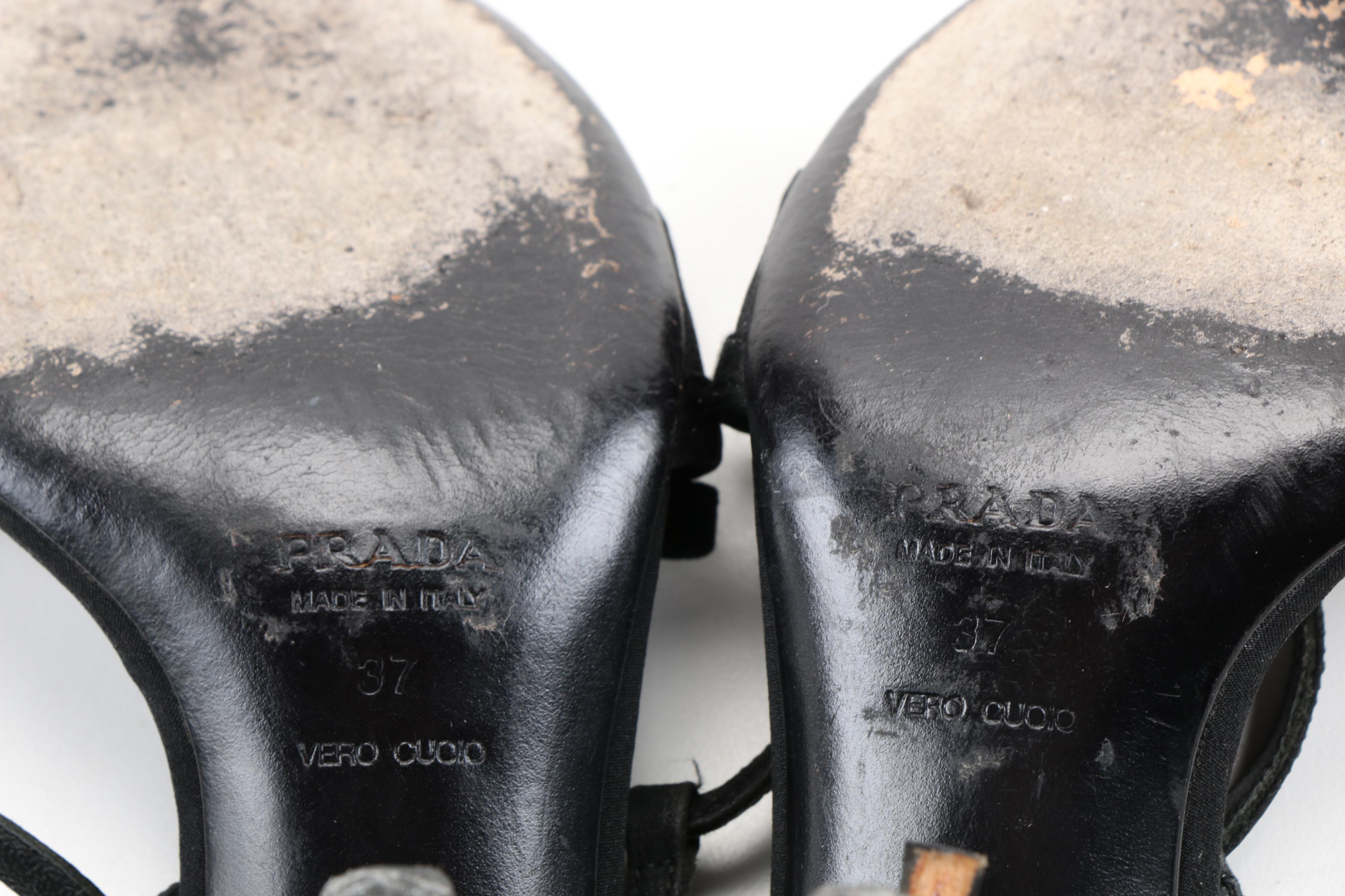 Prada Satin Heeled Sandals