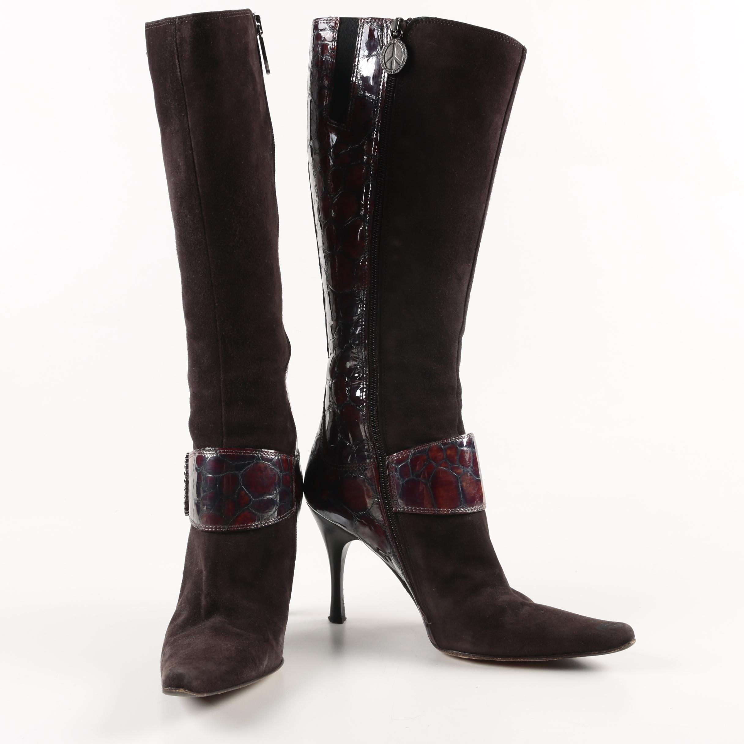 Donald J. Pliner Dark Brown Suede "Vida" Boots