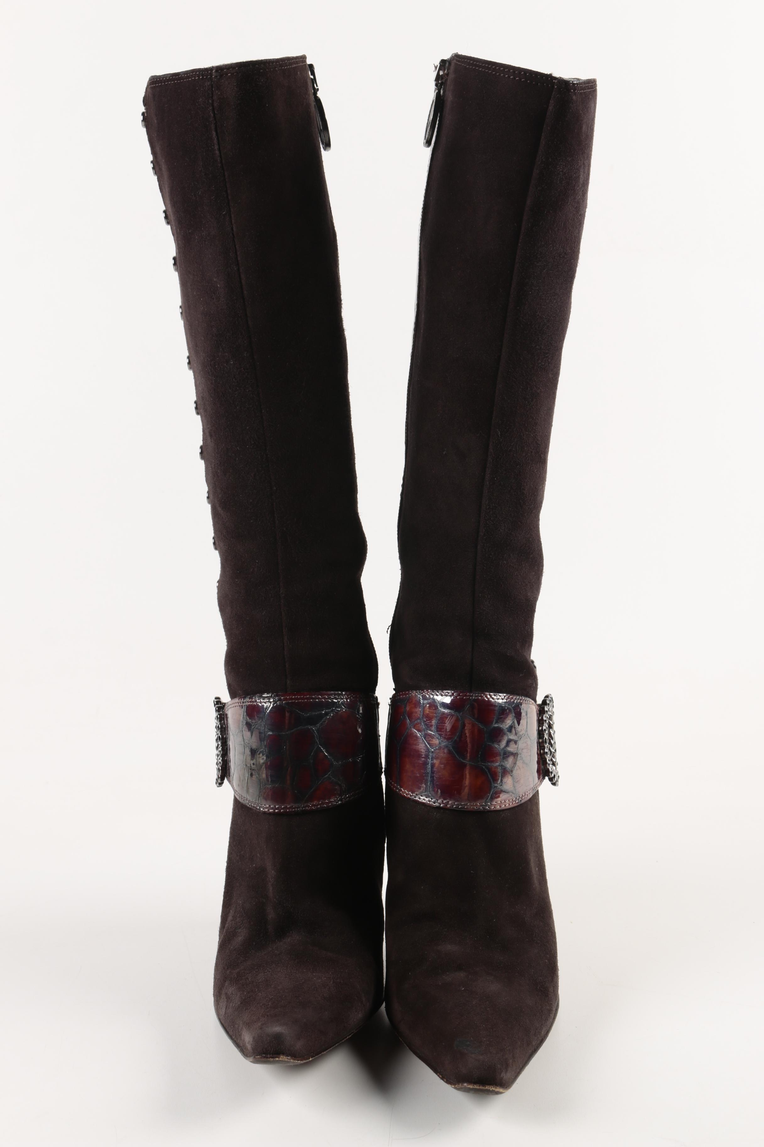 Donald J. Pliner Dark Brown Suede "Vida" Boots