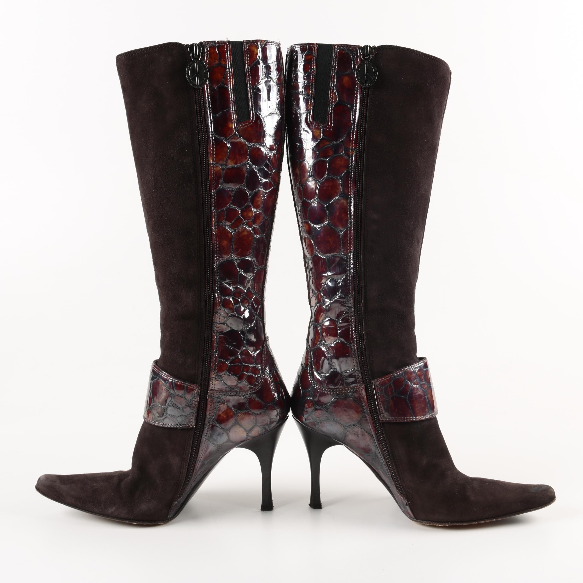 Donald J. Pliner Dark Brown Suede "Vida" Boots
