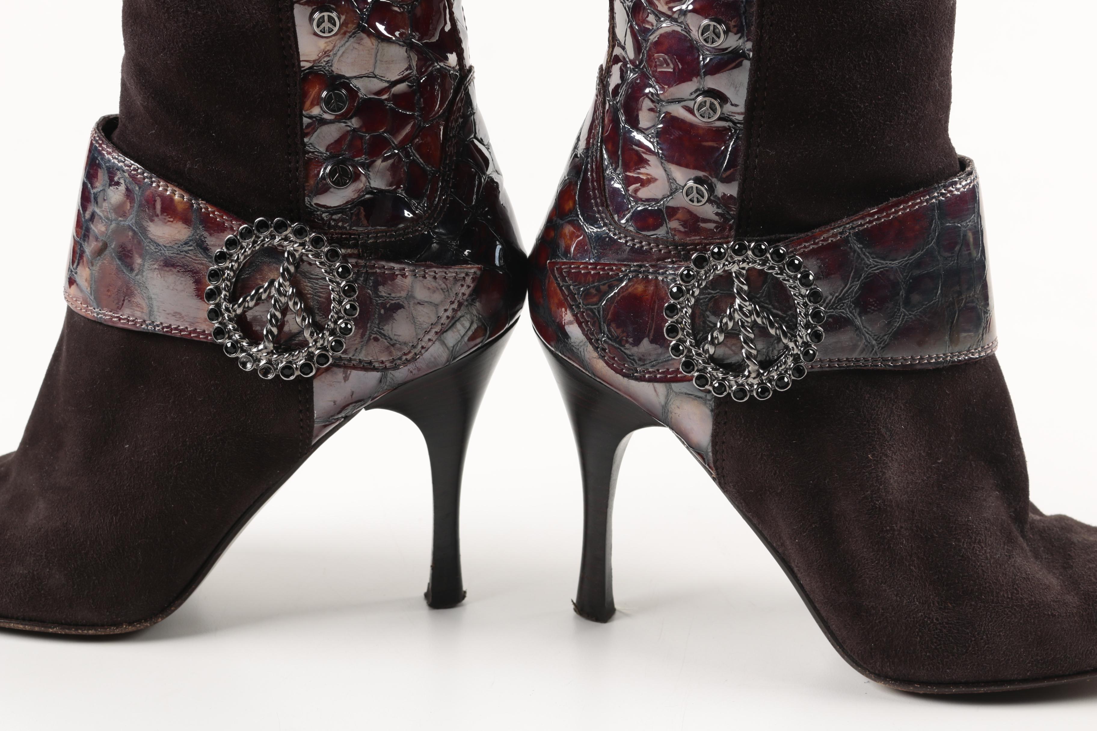 Donald J. Pliner Dark Brown Suede "Vida" Boots