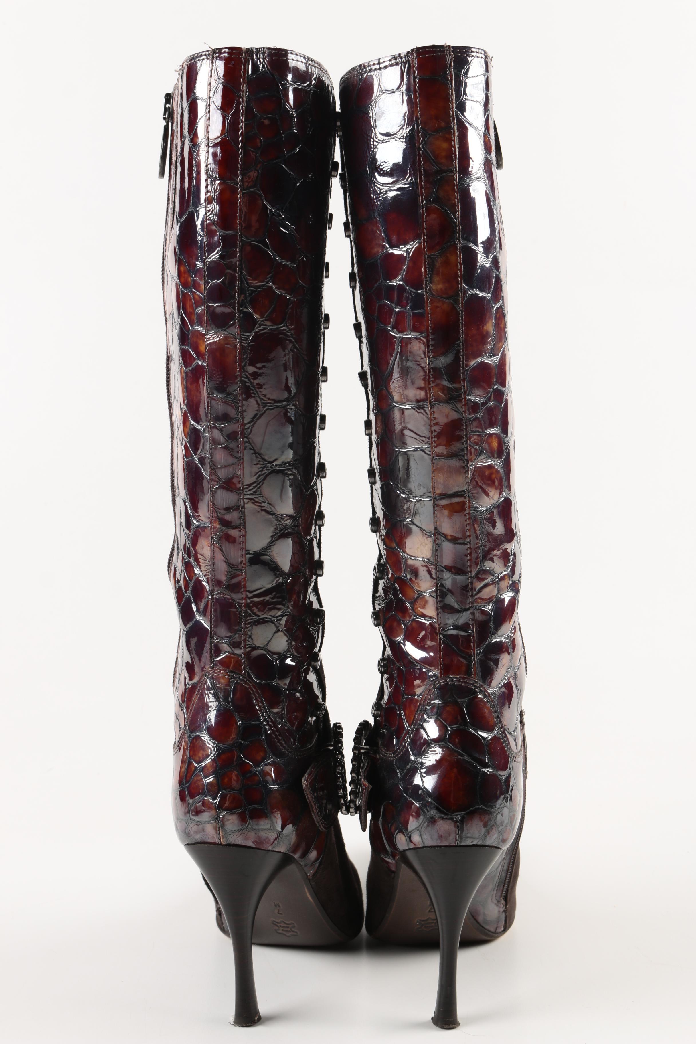 Donald J. Pliner Dark Brown Suede "Vida" Boots