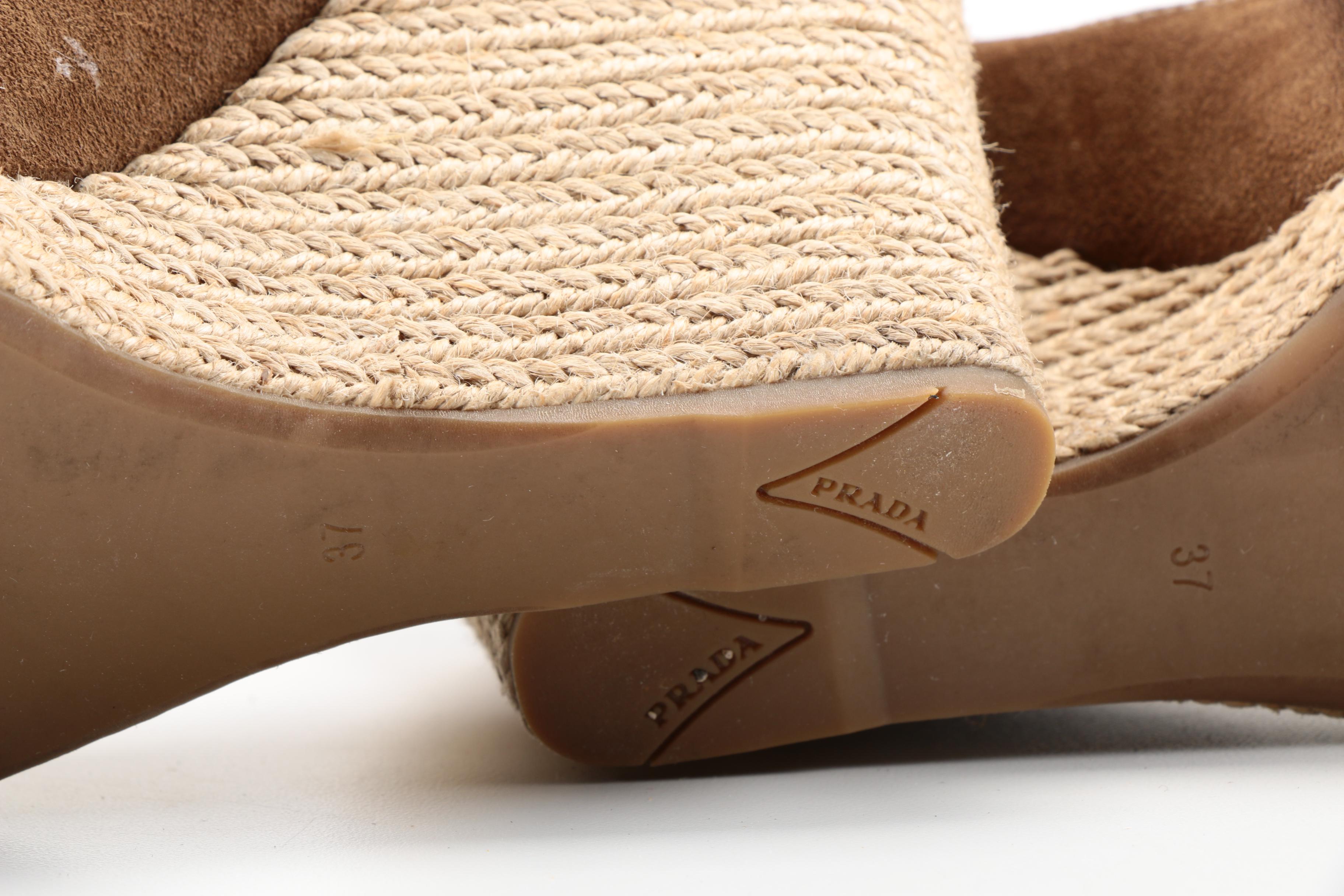 Prada Suede Espadrille Wedges