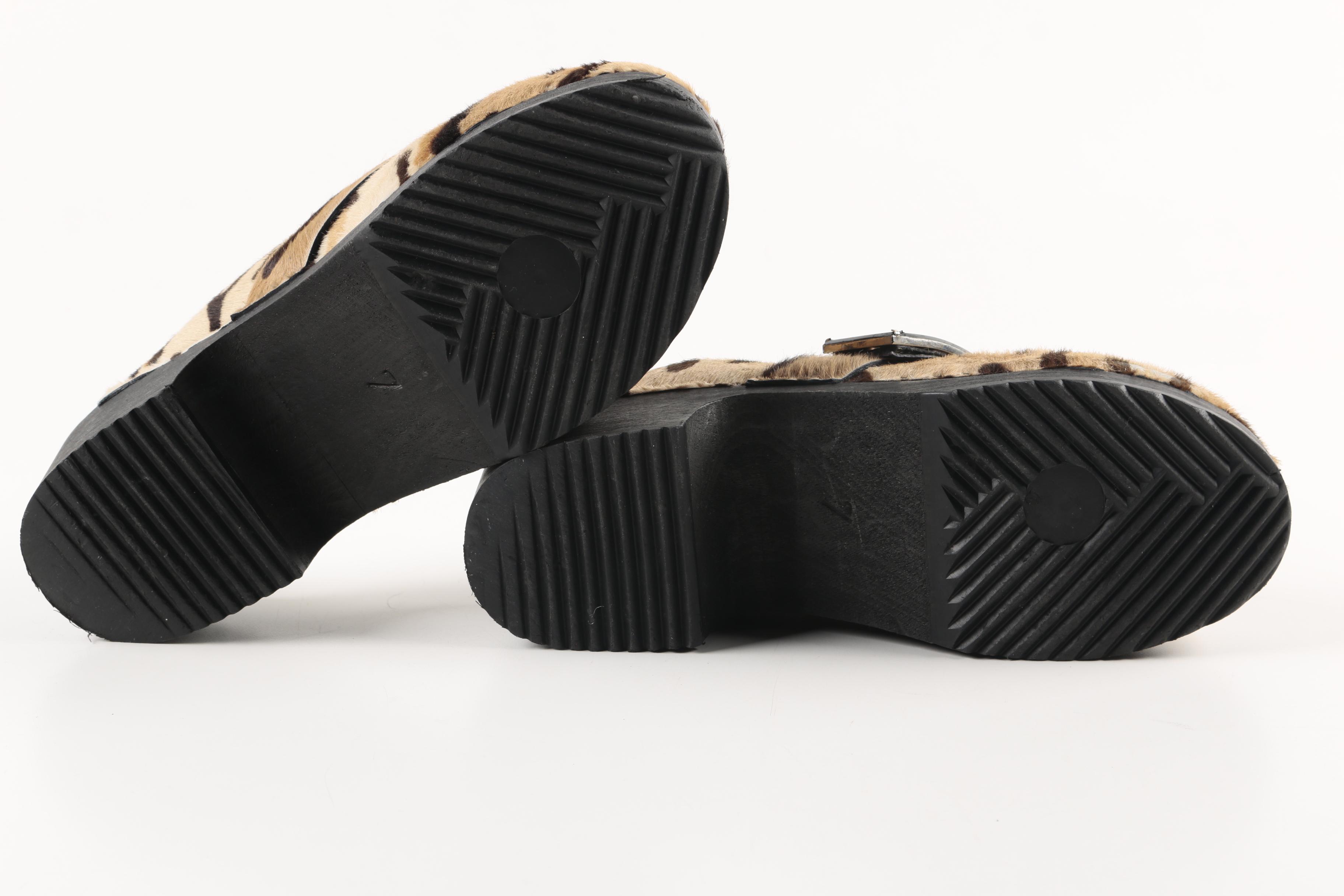 Women's Fendi Dyed Pony Hair Clogs