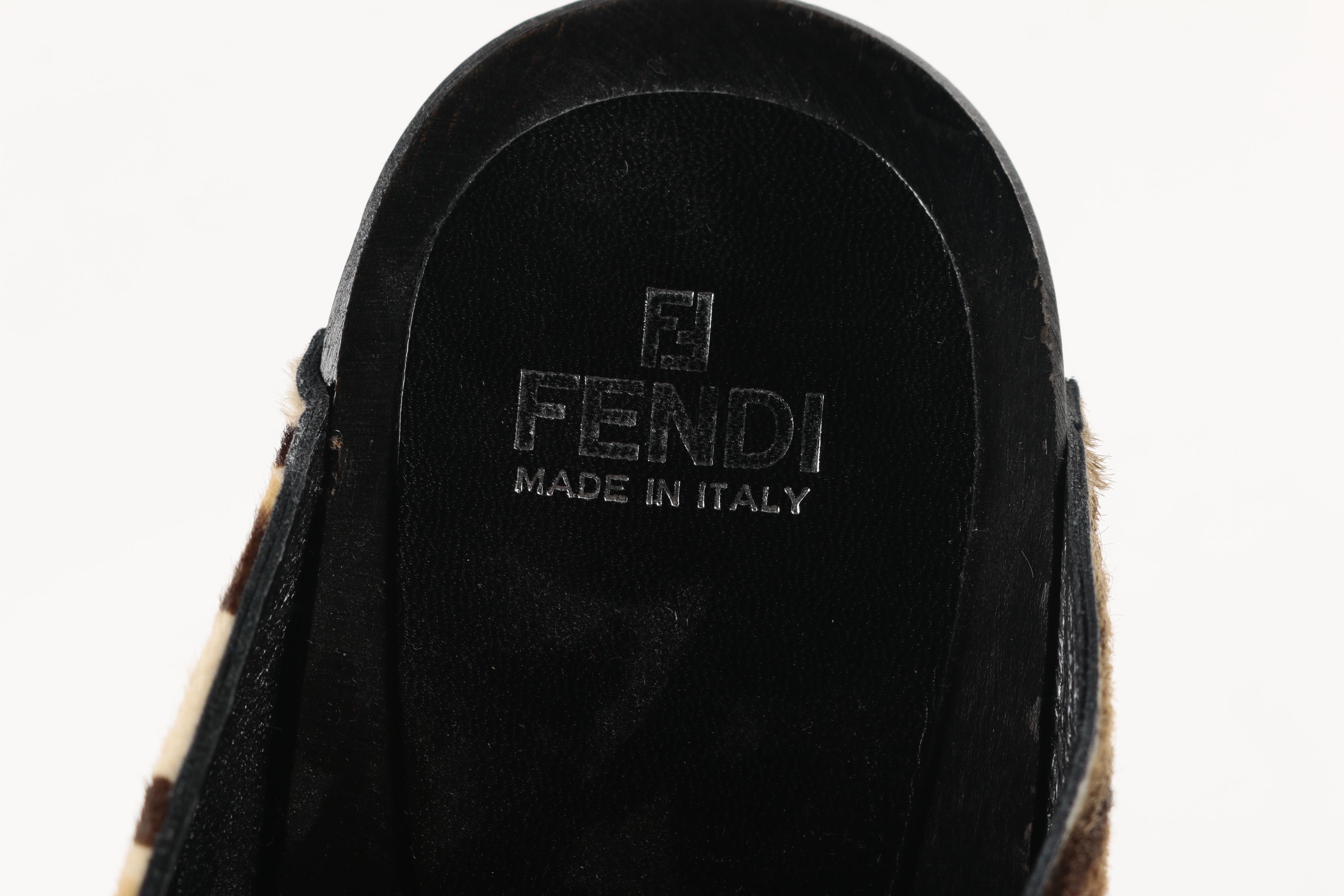 Women's Fendi Dyed Pony Hair Clogs
