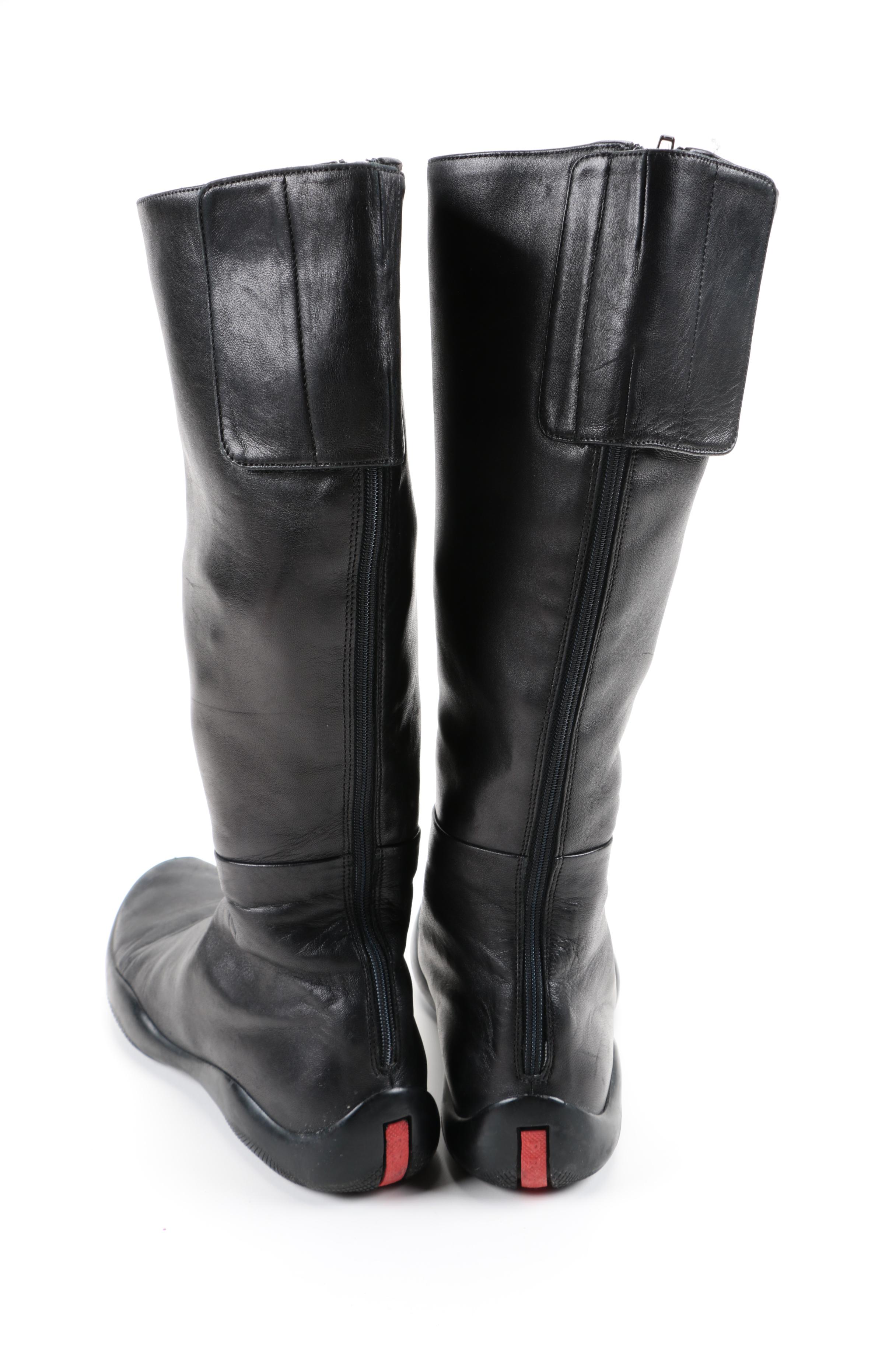 Women's Prada Black Leather Boots
