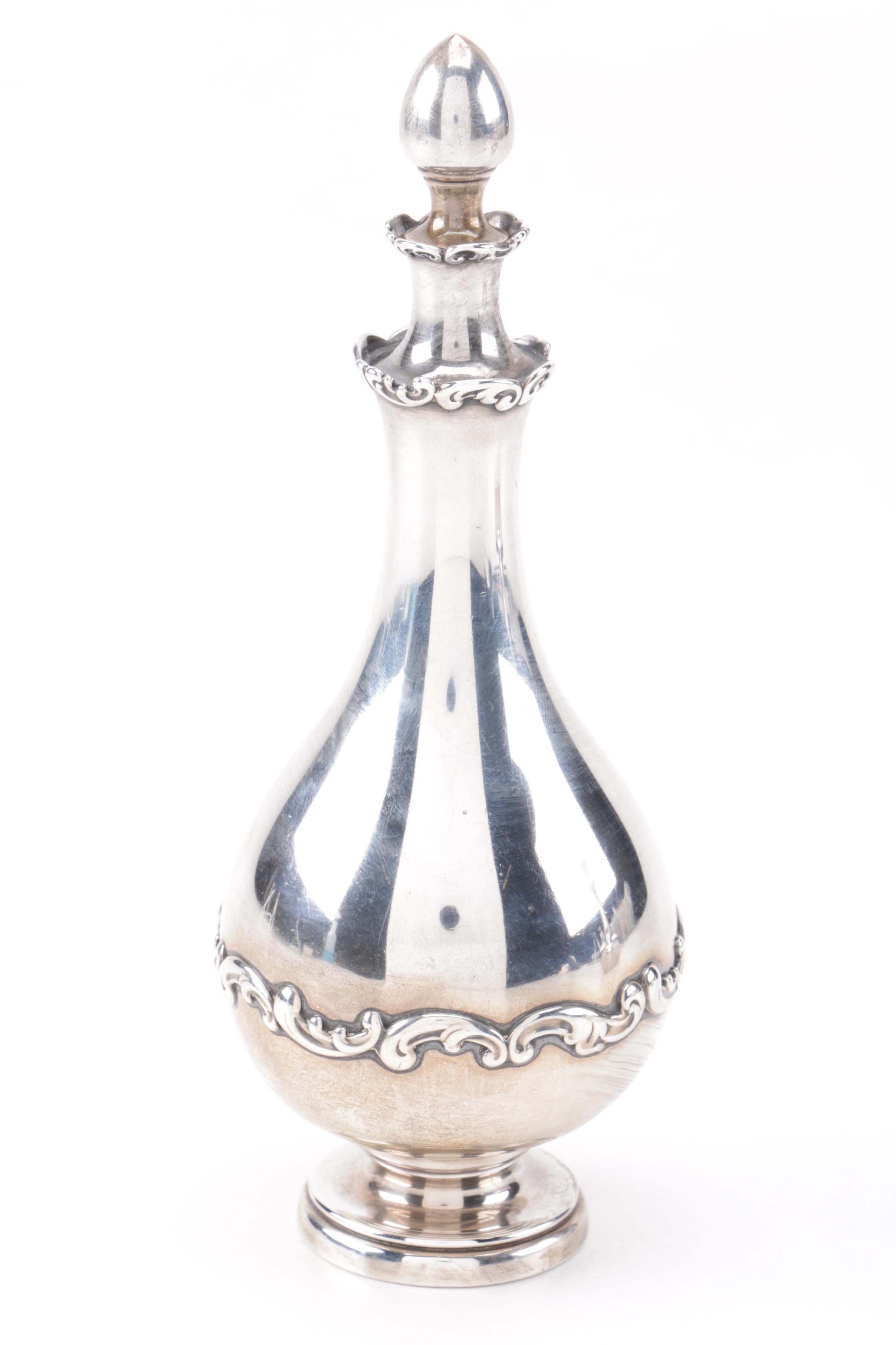 Pairing of Whiting and Frank M. Whiting Sterling Silver Decanters