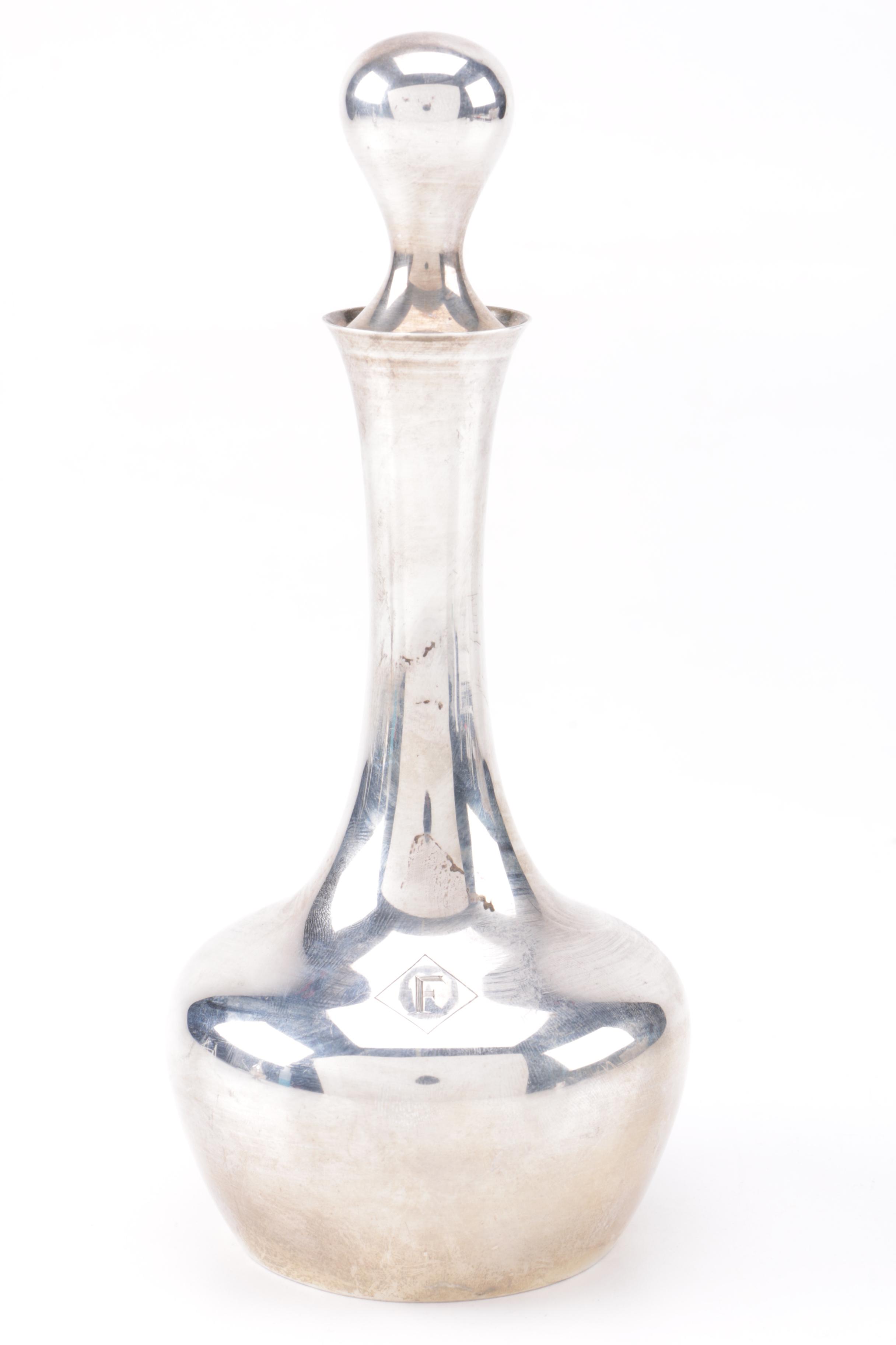Pairing of Whiting and Frank M. Whiting Sterling Silver Decanters