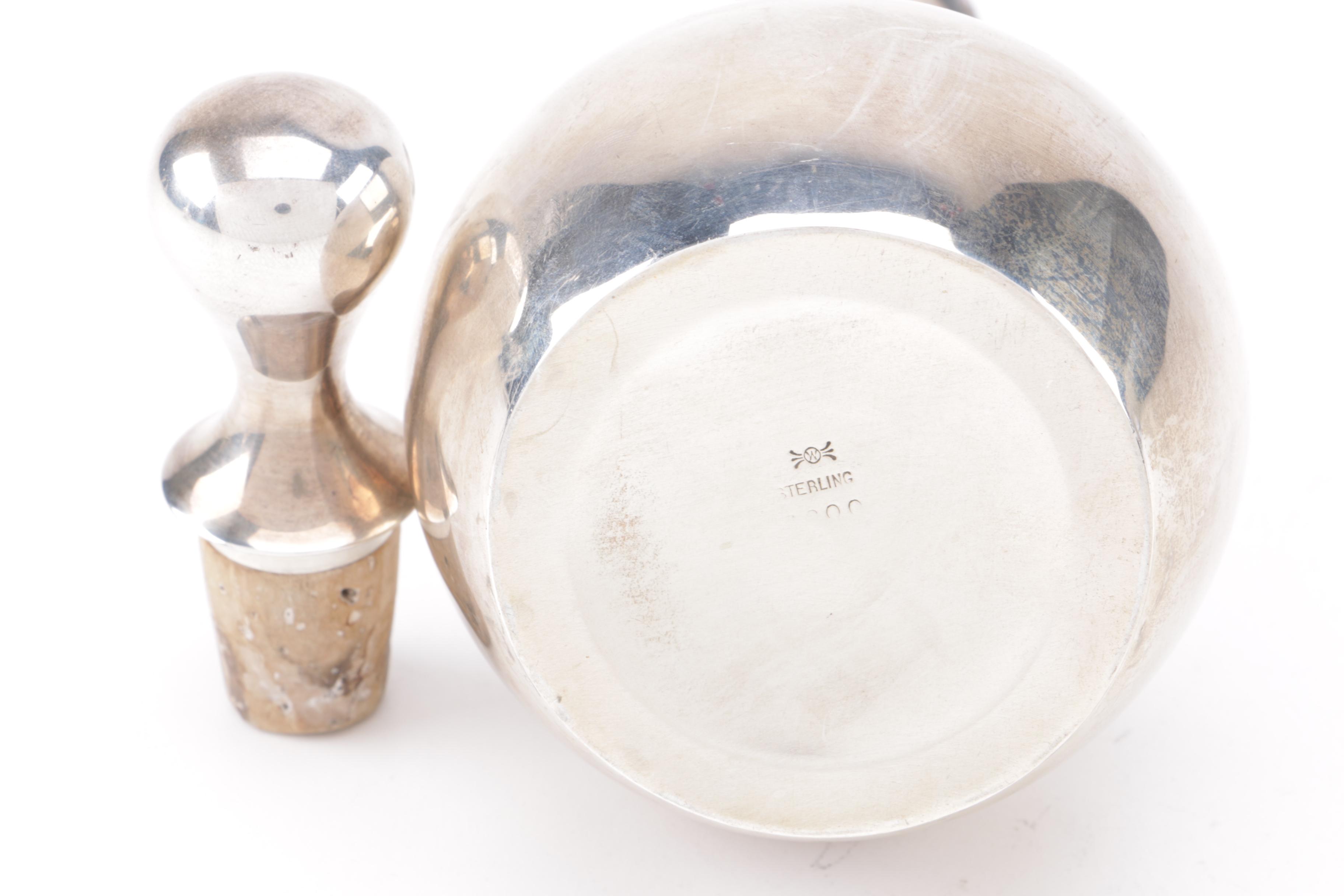 Pairing of Whiting and Frank M. Whiting Sterling Silver Decanters
