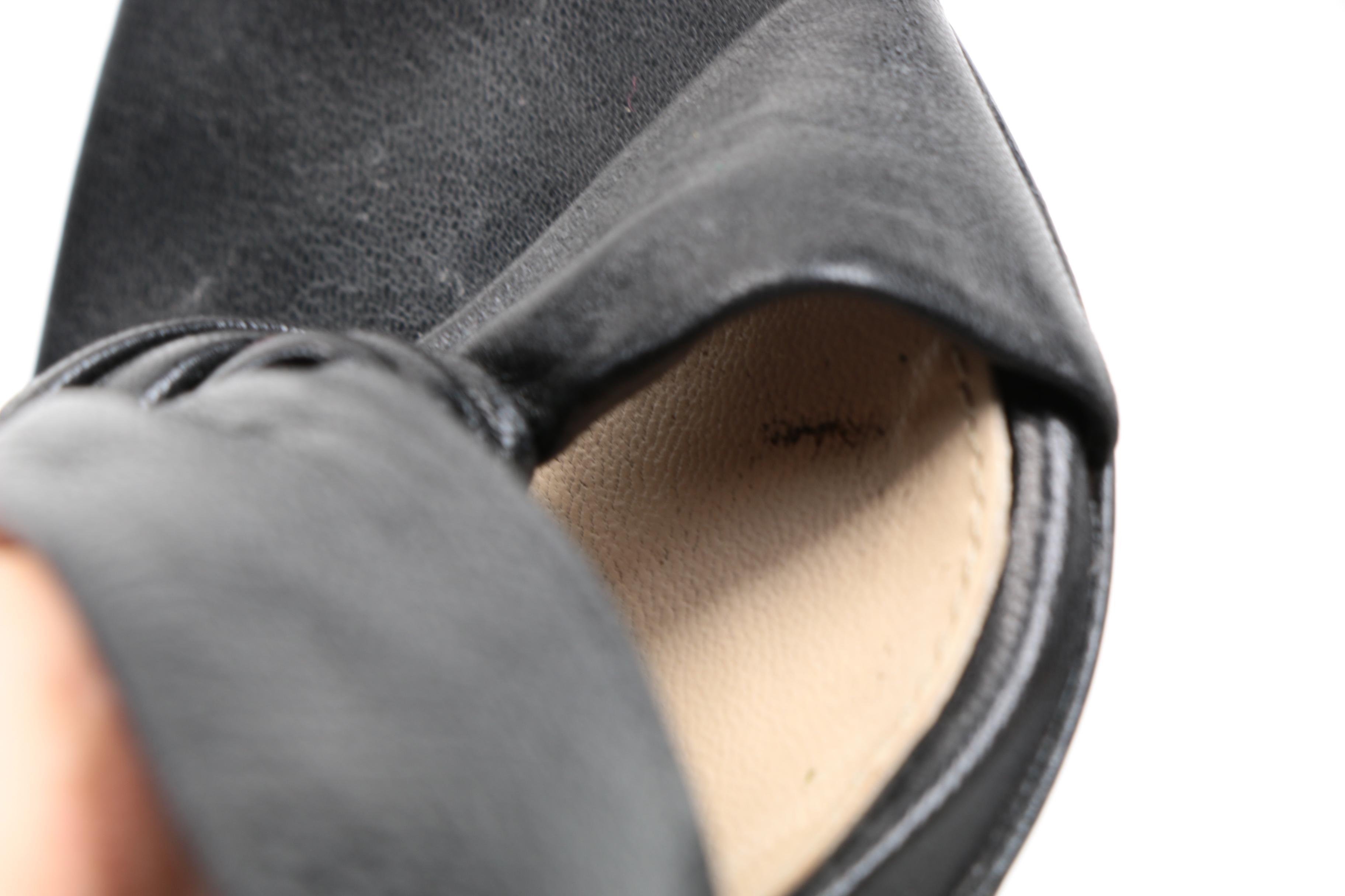 Prada Black Leather Heeled Sandals