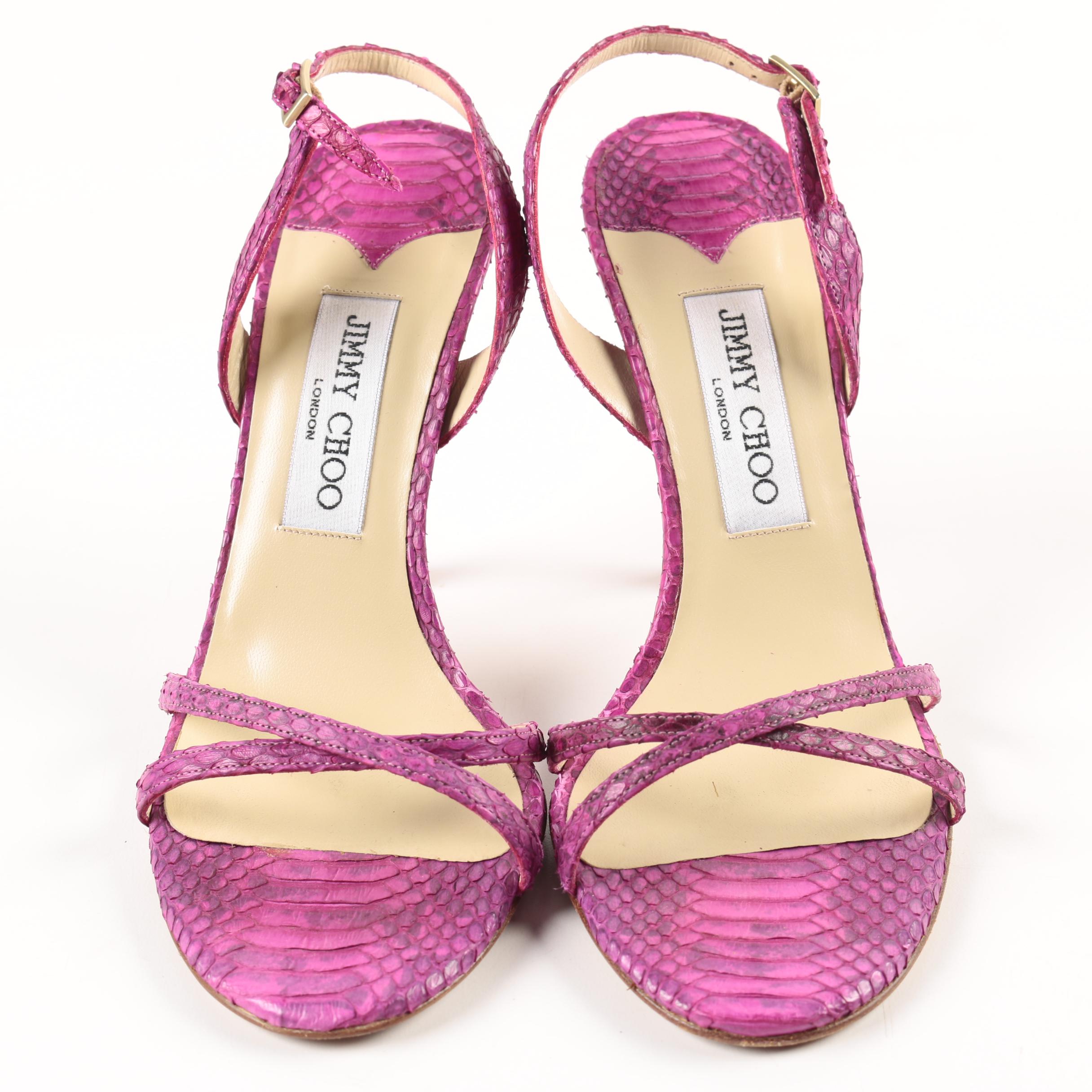 Jimmy Choo Pink Snakeskin Heels