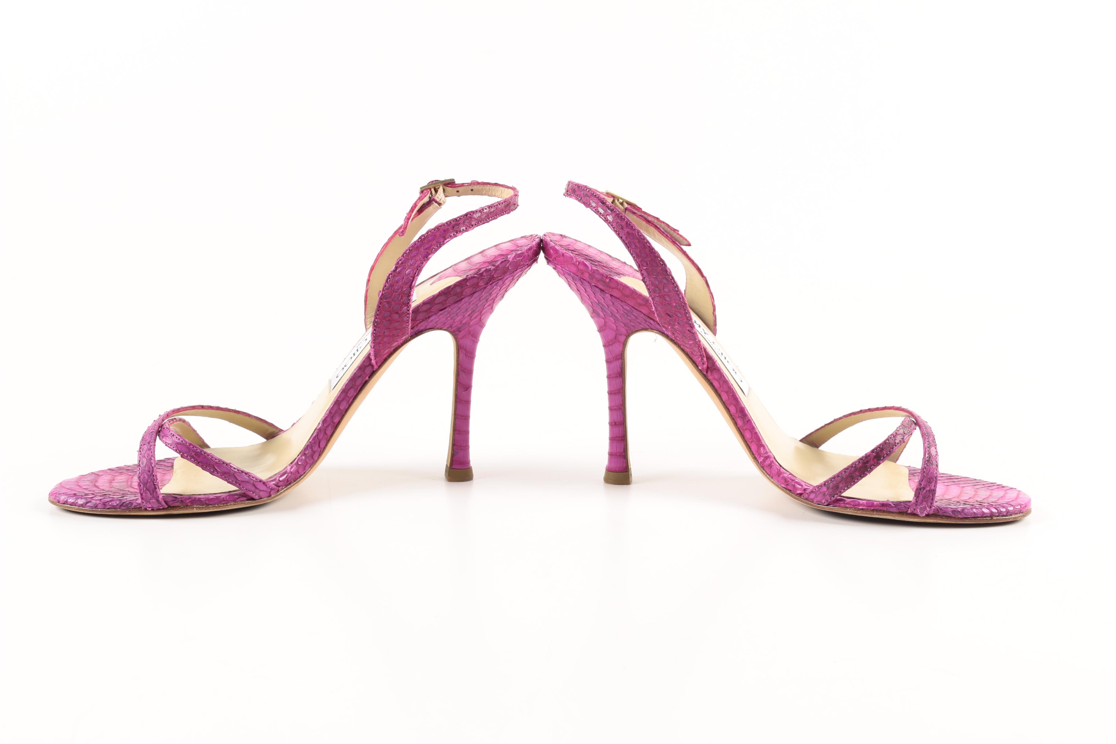 Jimmy Choo Pink Snakeskin Heels