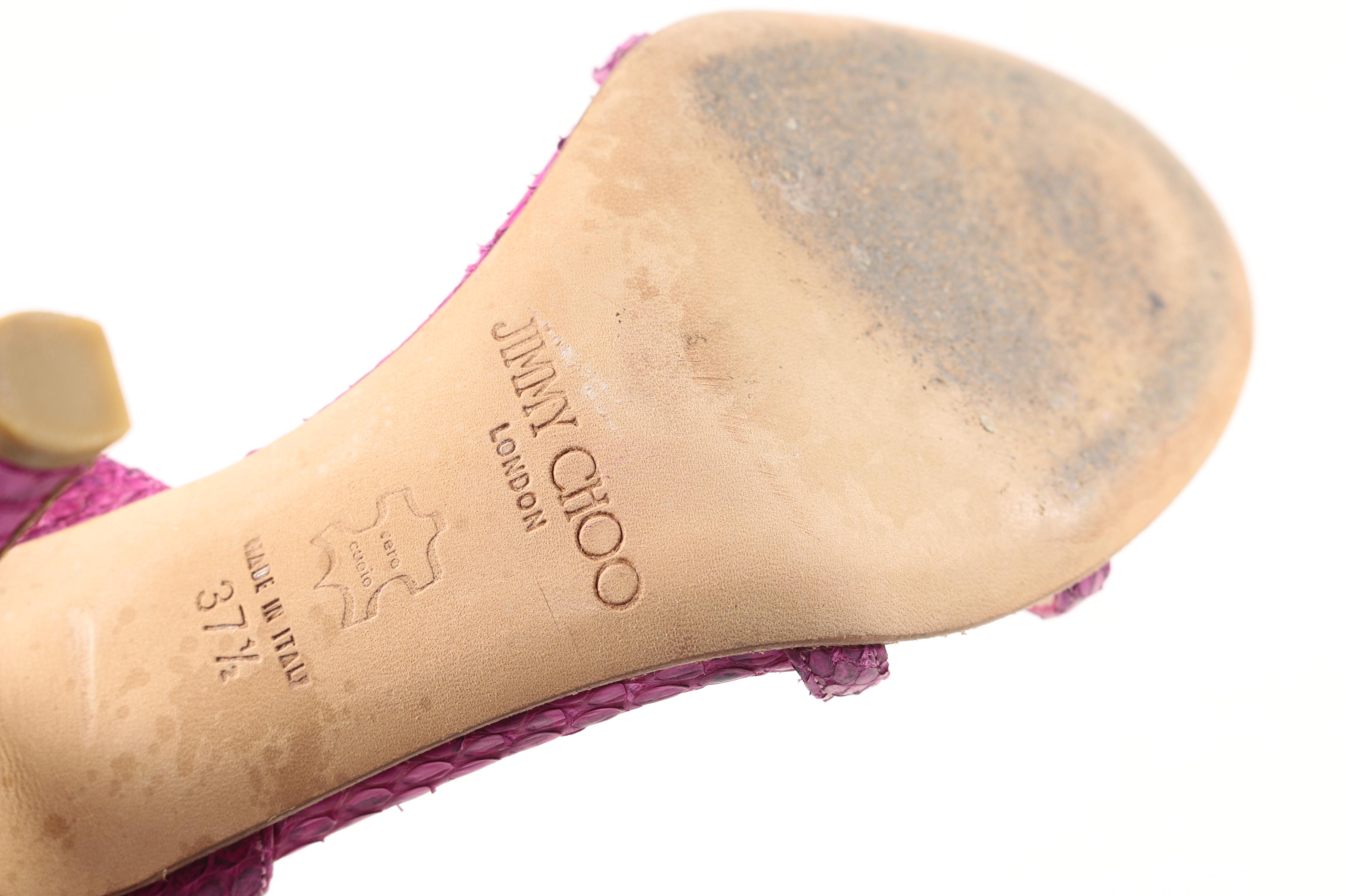 Jimmy Choo Pink Snakeskin Heels