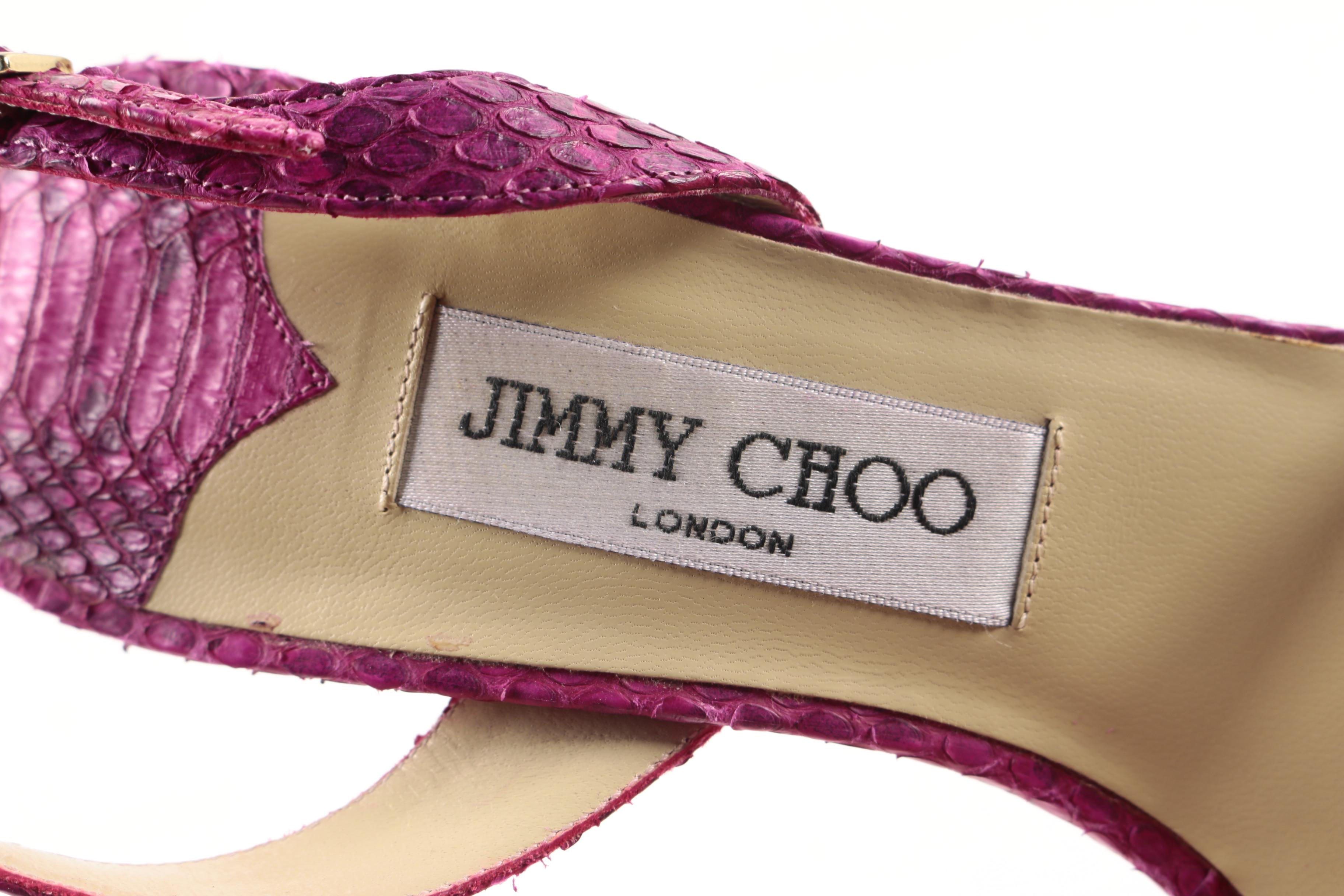 Jimmy Choo Pink Snakeskin Heels