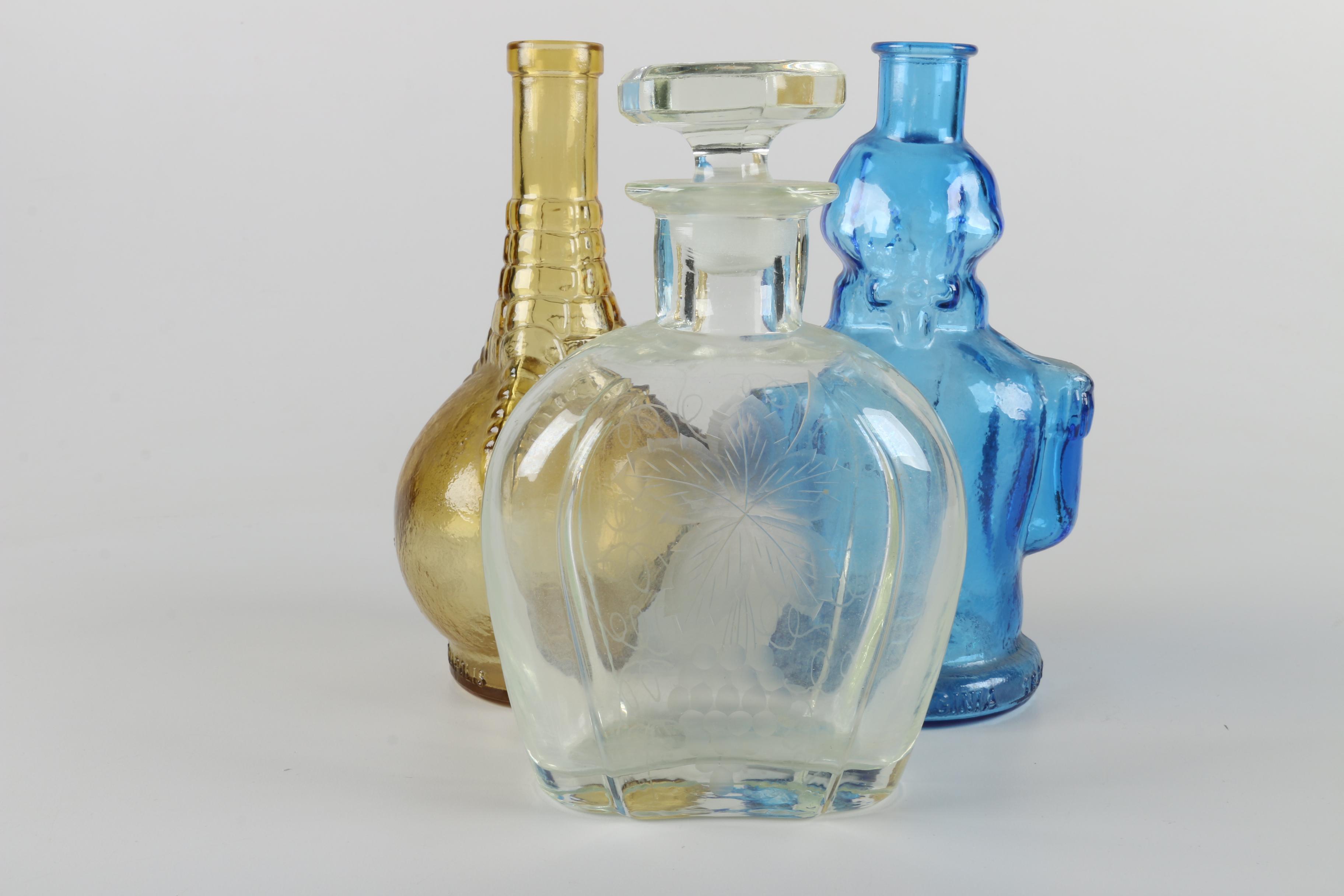 Vintage Decorative Glass Bitters Bottles