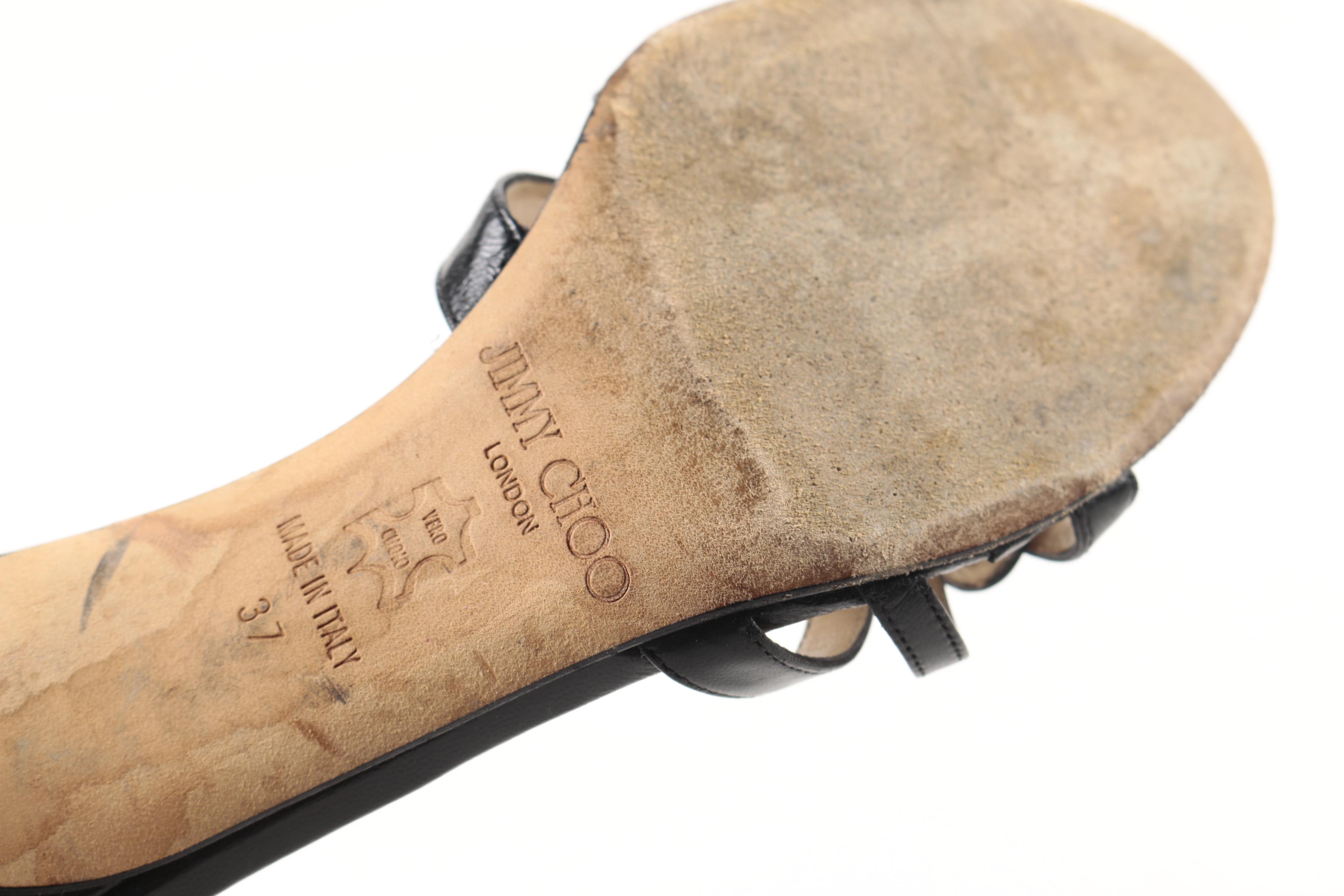 Women's Jimmy Choo Black Leather Slide Heels