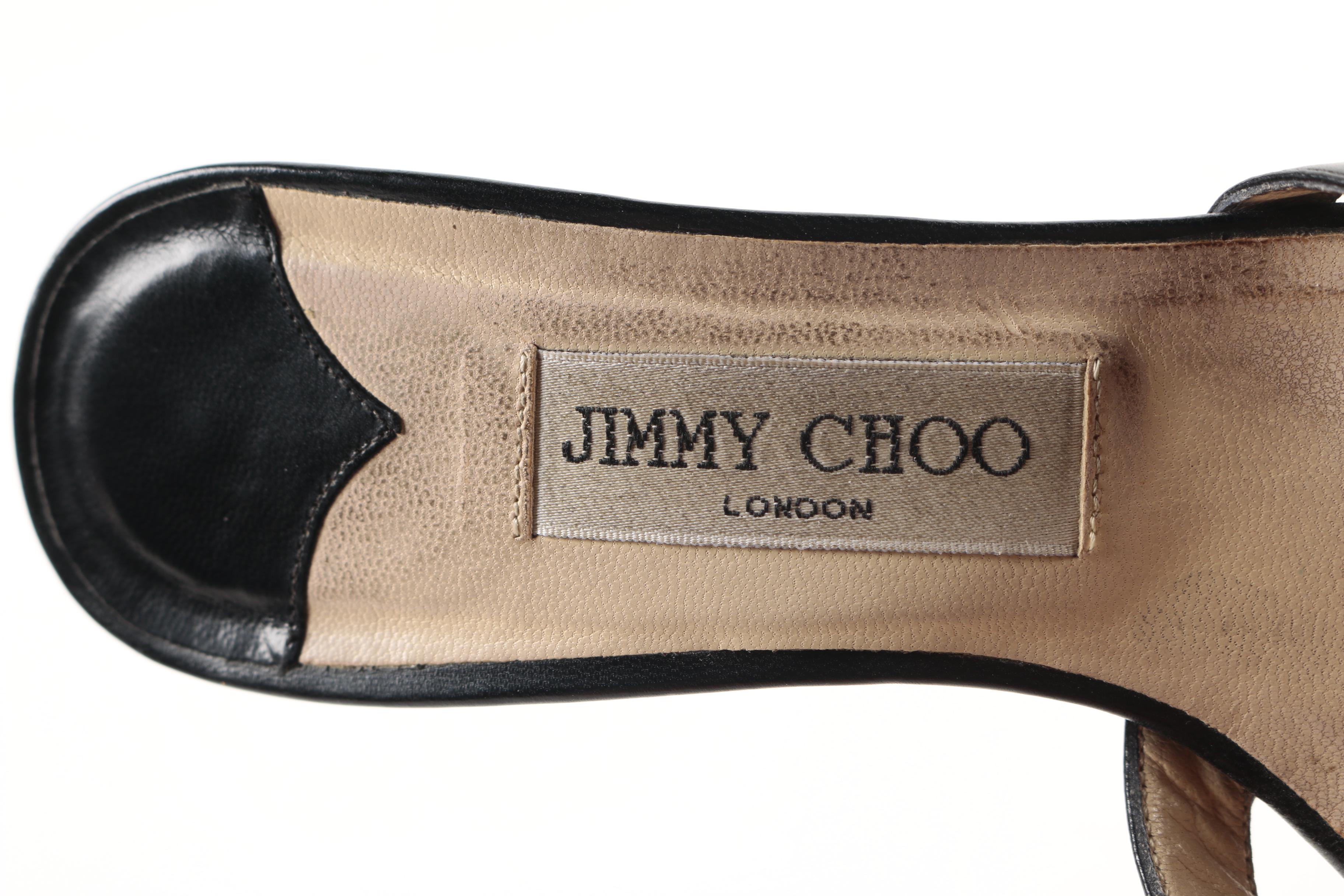 Women's Jimmy Choo Black Leather Slide Heels