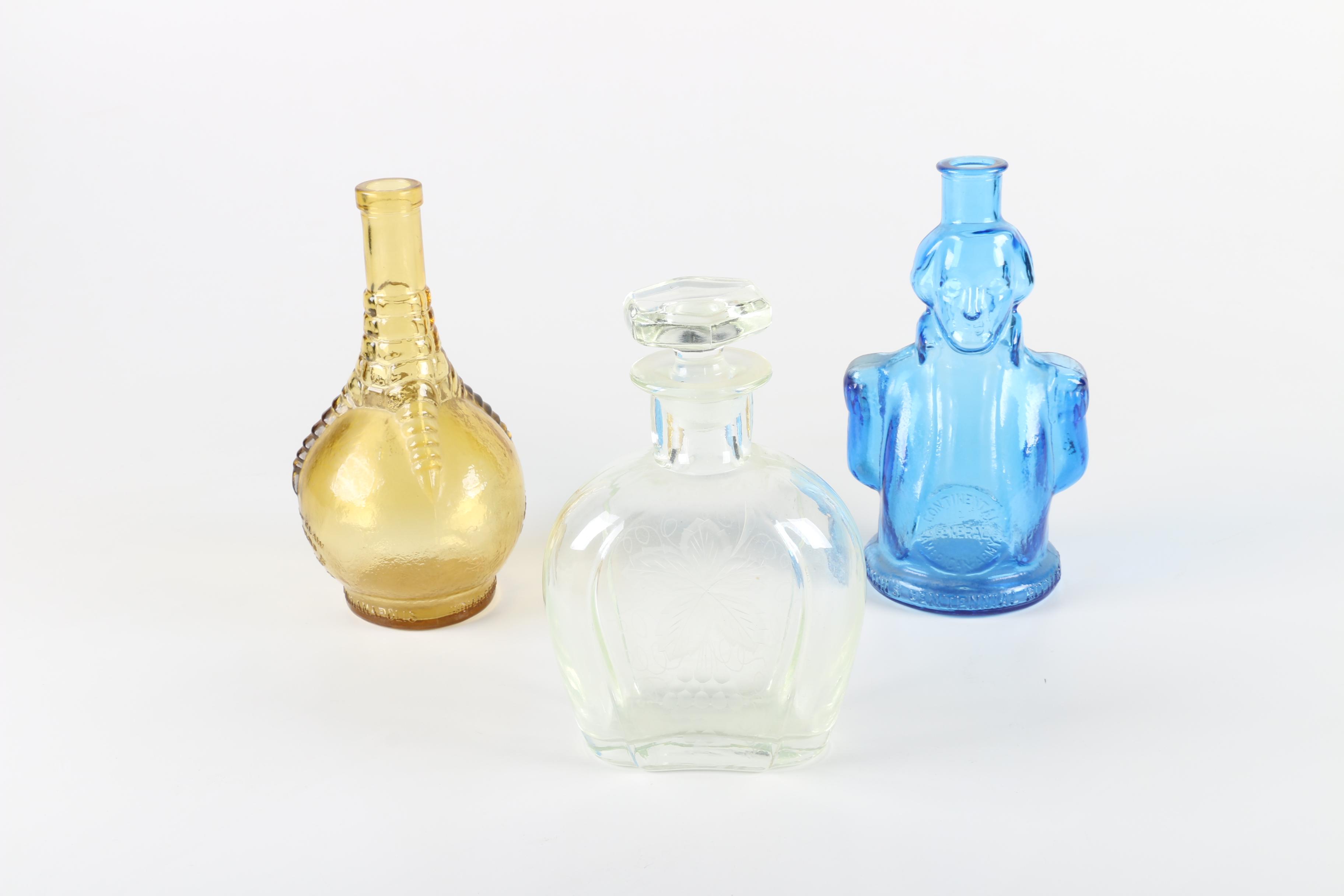 Vintage Decorative Glass Bitters Bottles