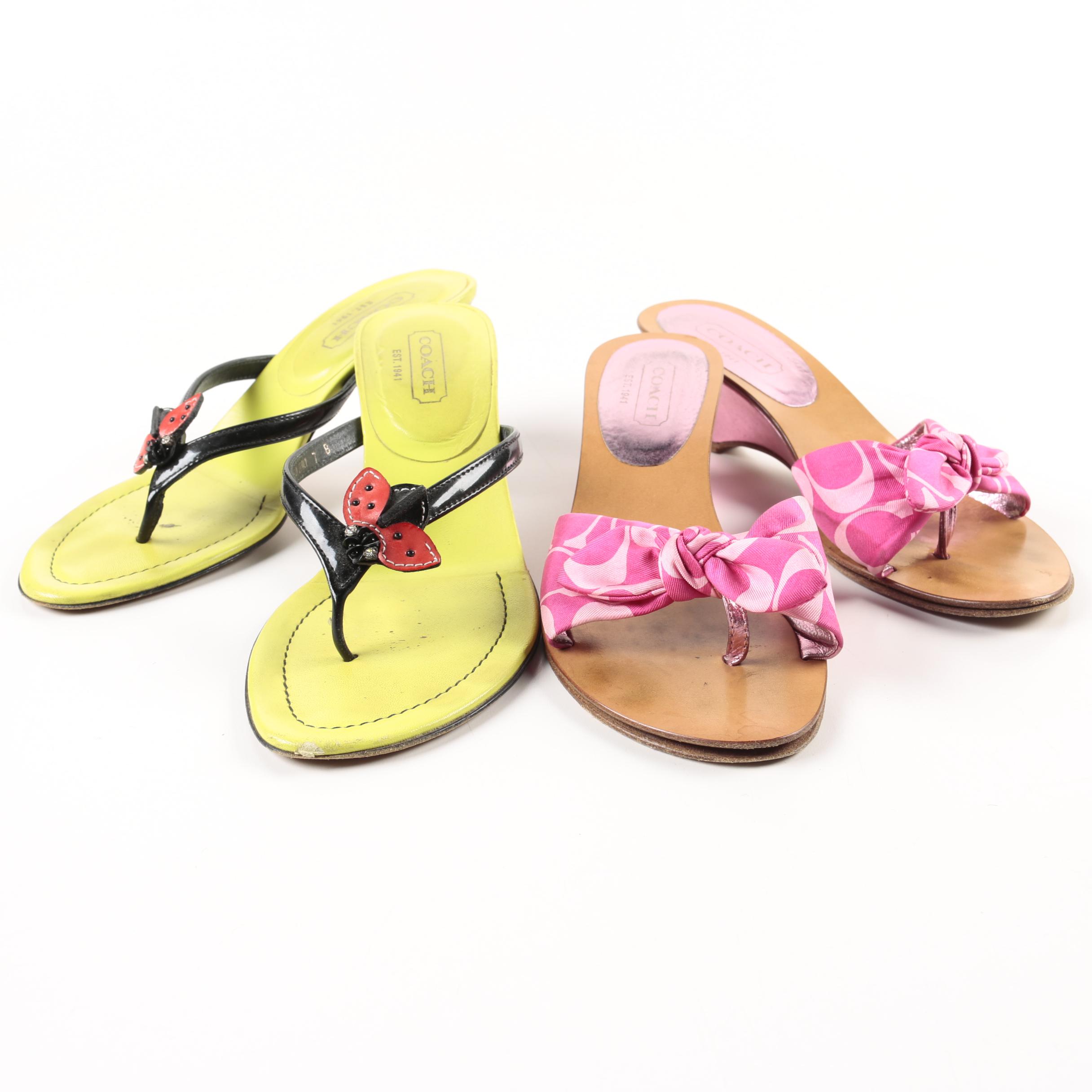 Coach Dorian Kitten Heels and Havana Wedge Sandals