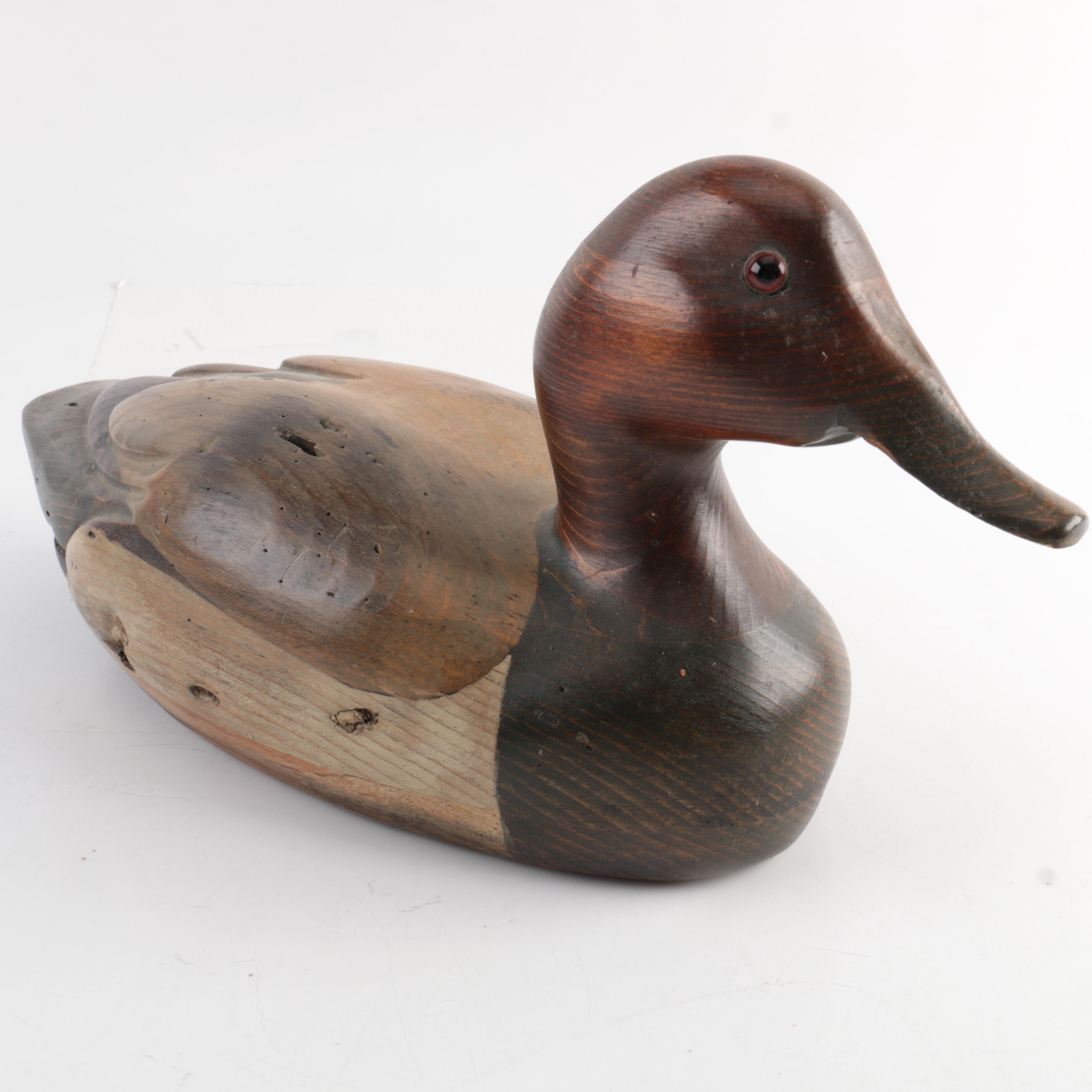 Signed Tom Taber Wooden Duck Decoy