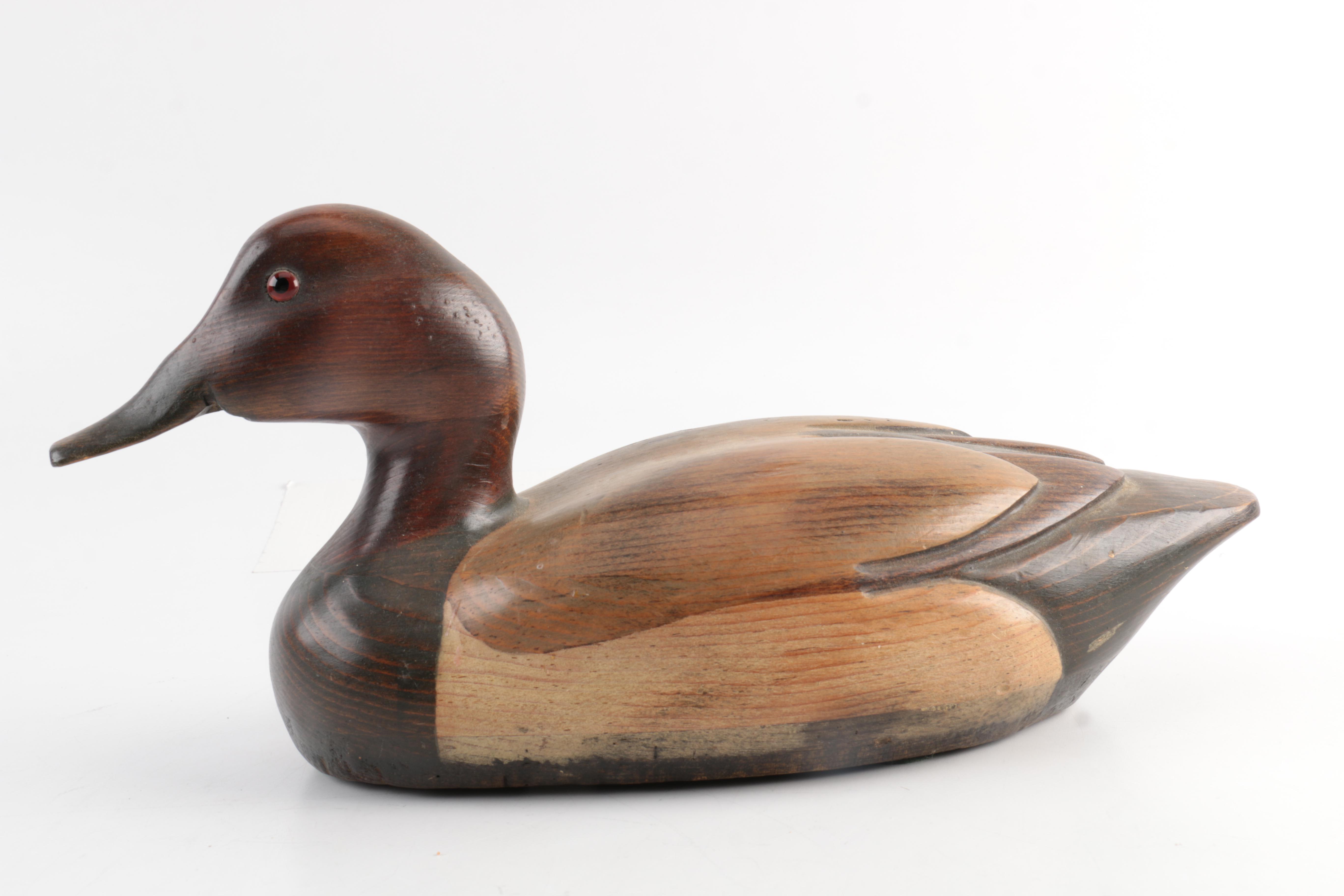Signed Tom Taber Wooden Duck Decoy