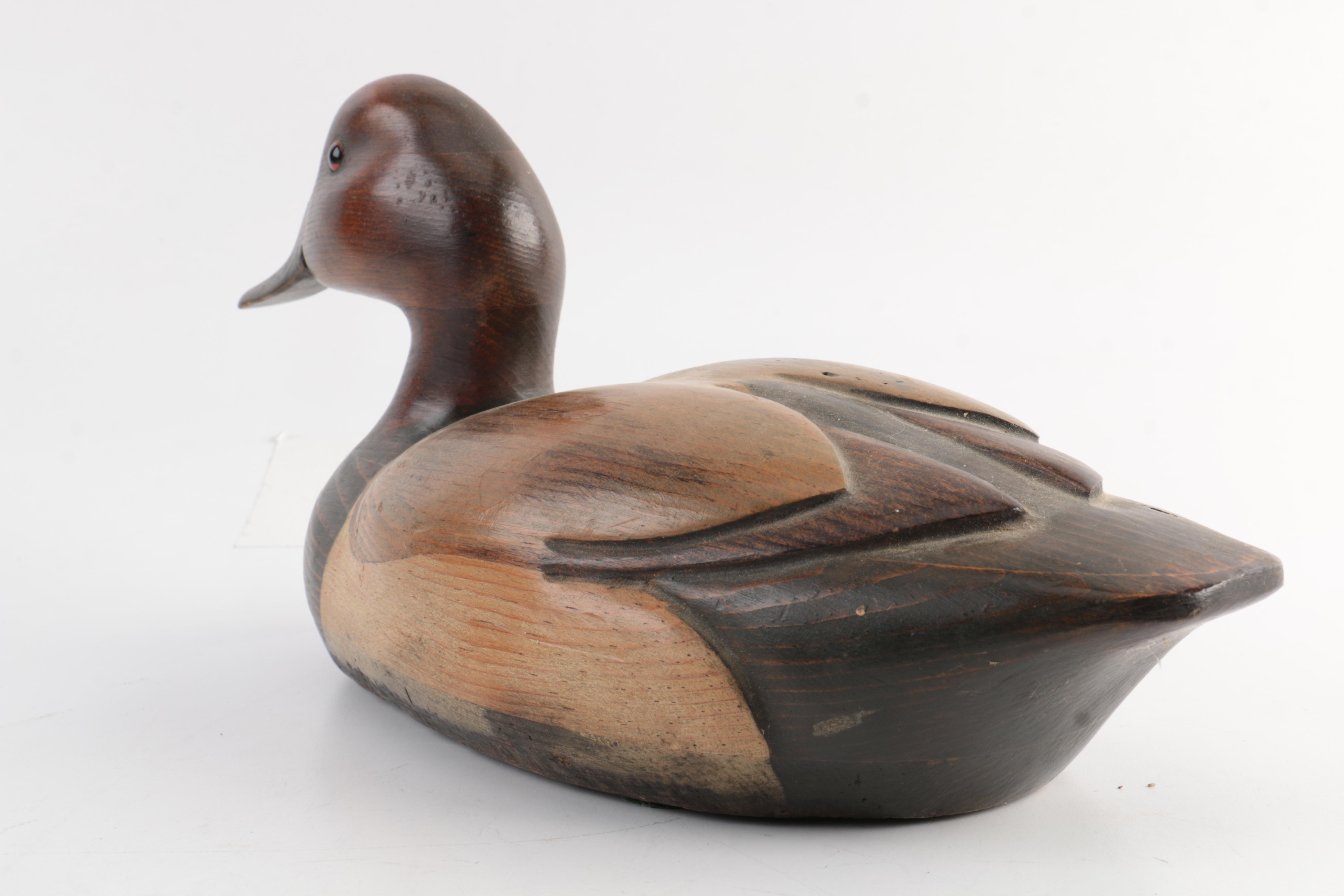 Signed Tom Taber Wooden Duck Decoy