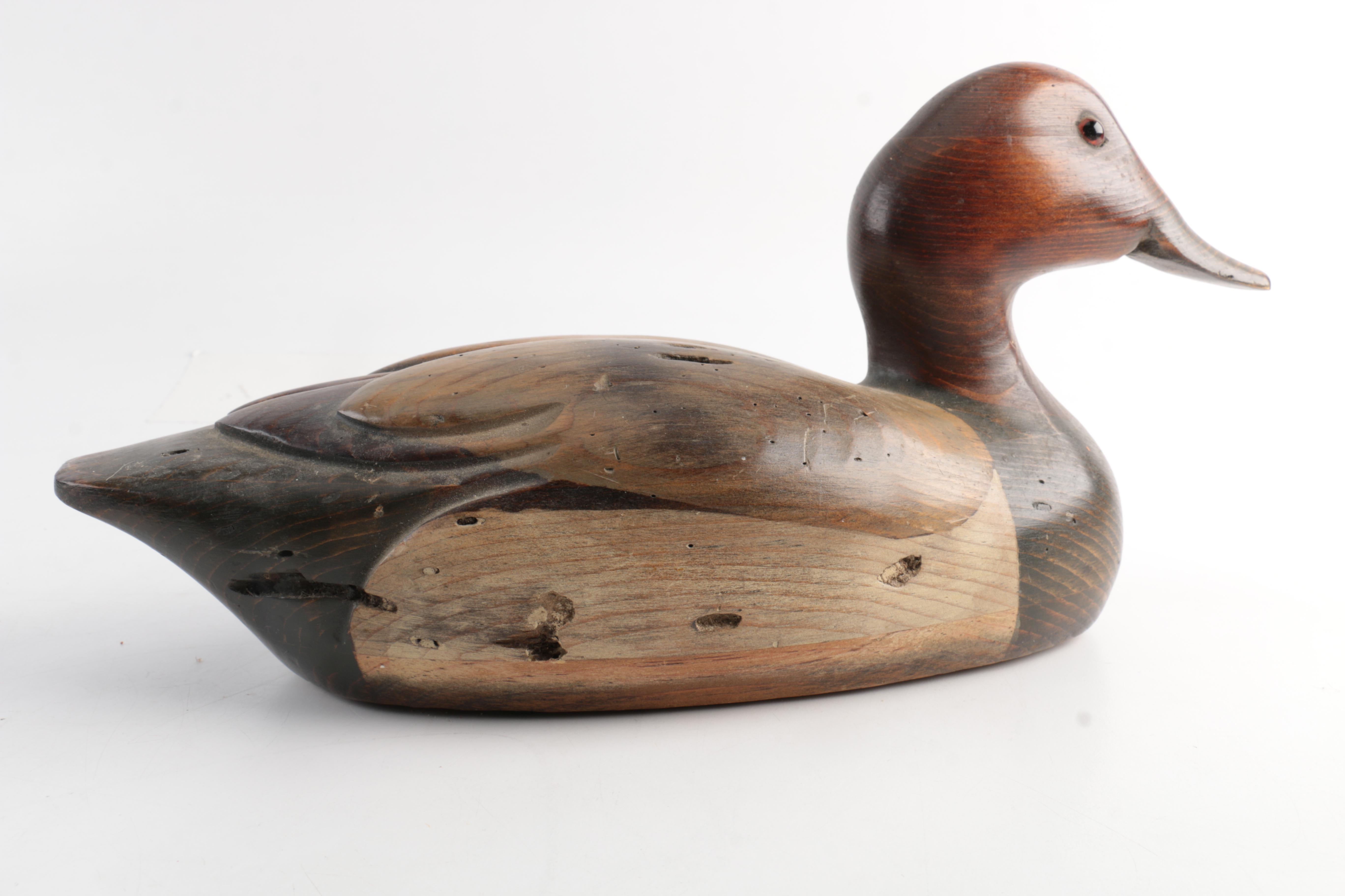 Signed Tom Taber Wooden Duck Decoy
