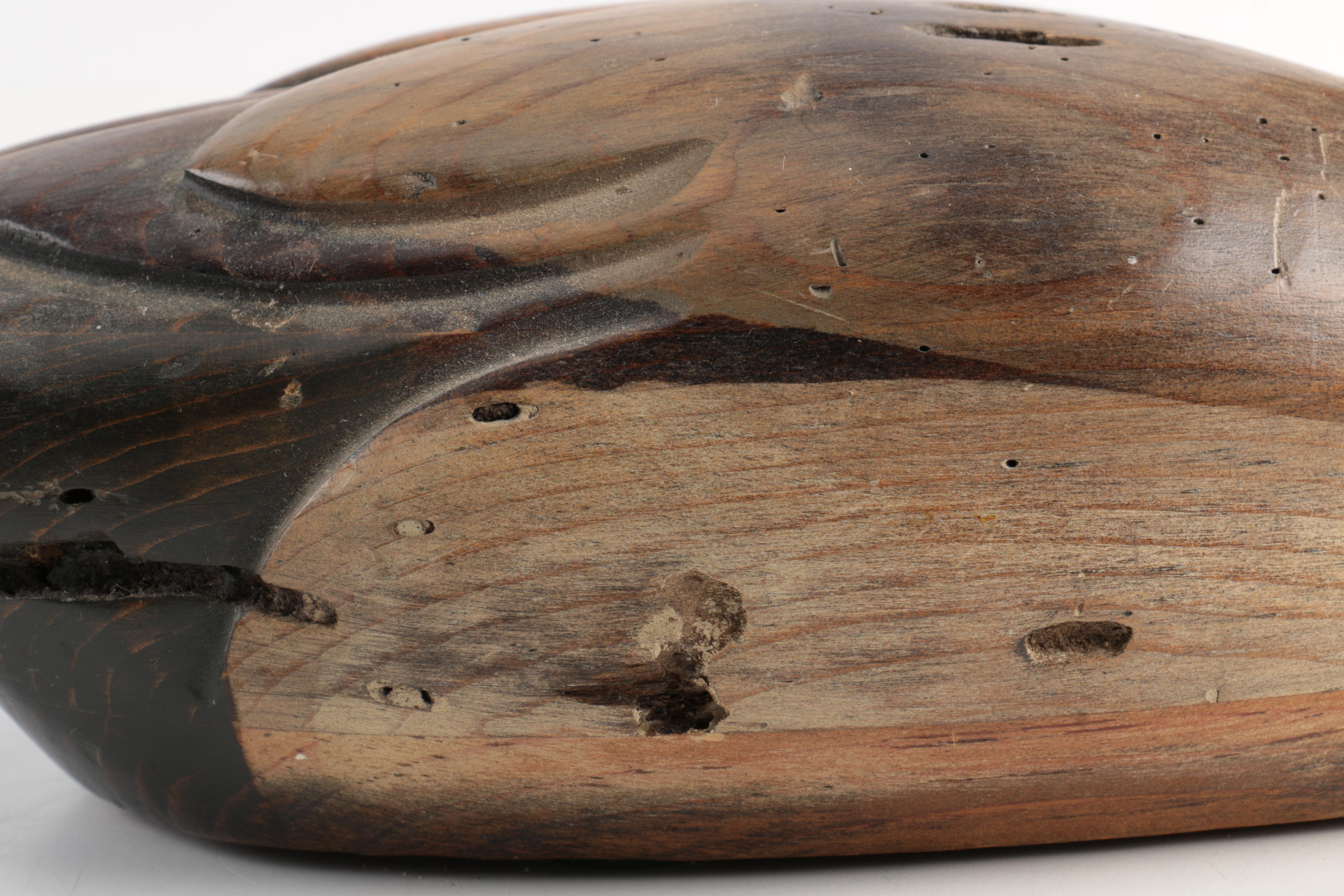 Signed Tom Taber Wooden Duck Decoy