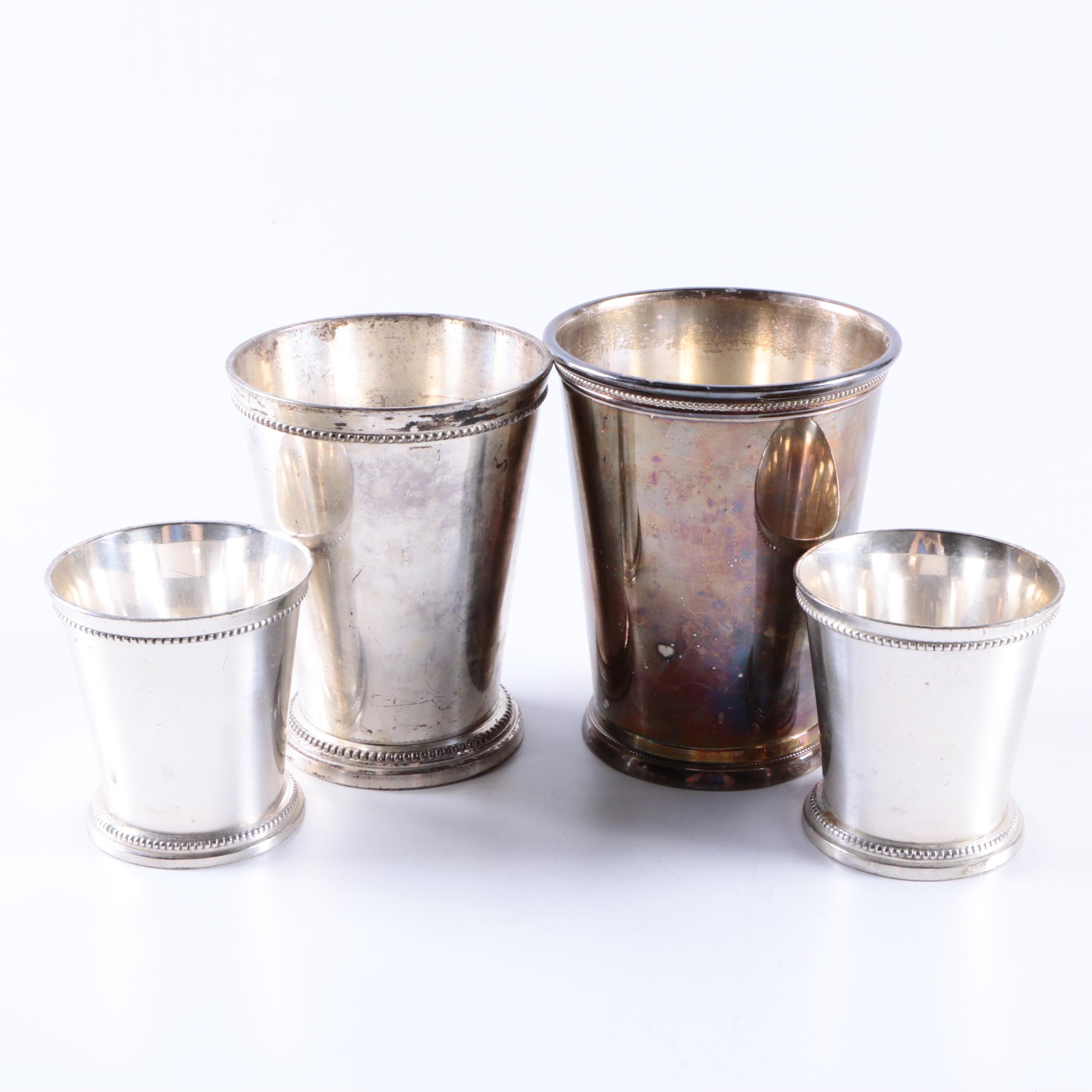 Silver Plate and Silver Tone Julep Cups Featuring International Silver Co.